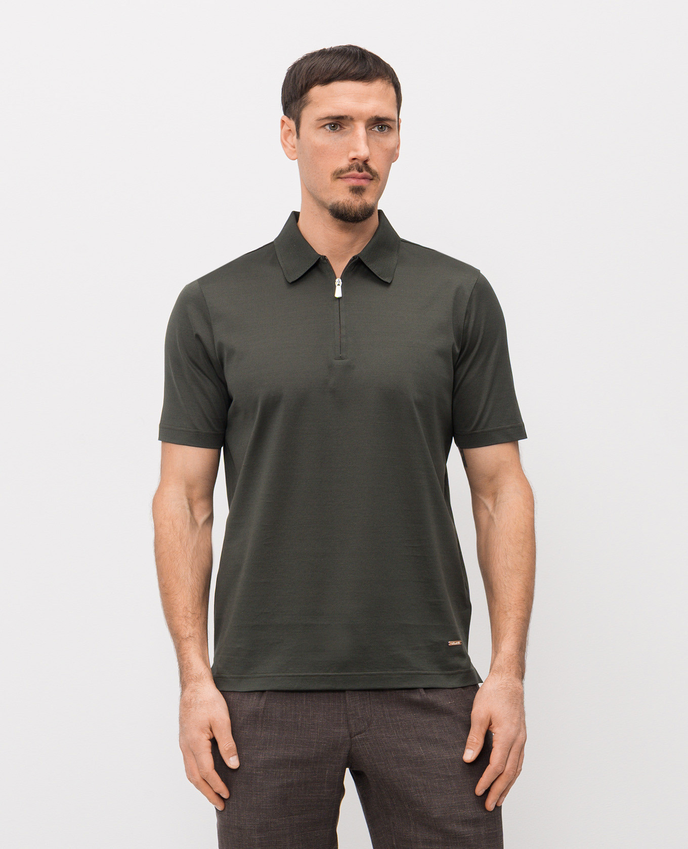 Green polo shirt with logo patch Enrico Mandelli
Green polo shirt with logo patch Enrico Mandelli