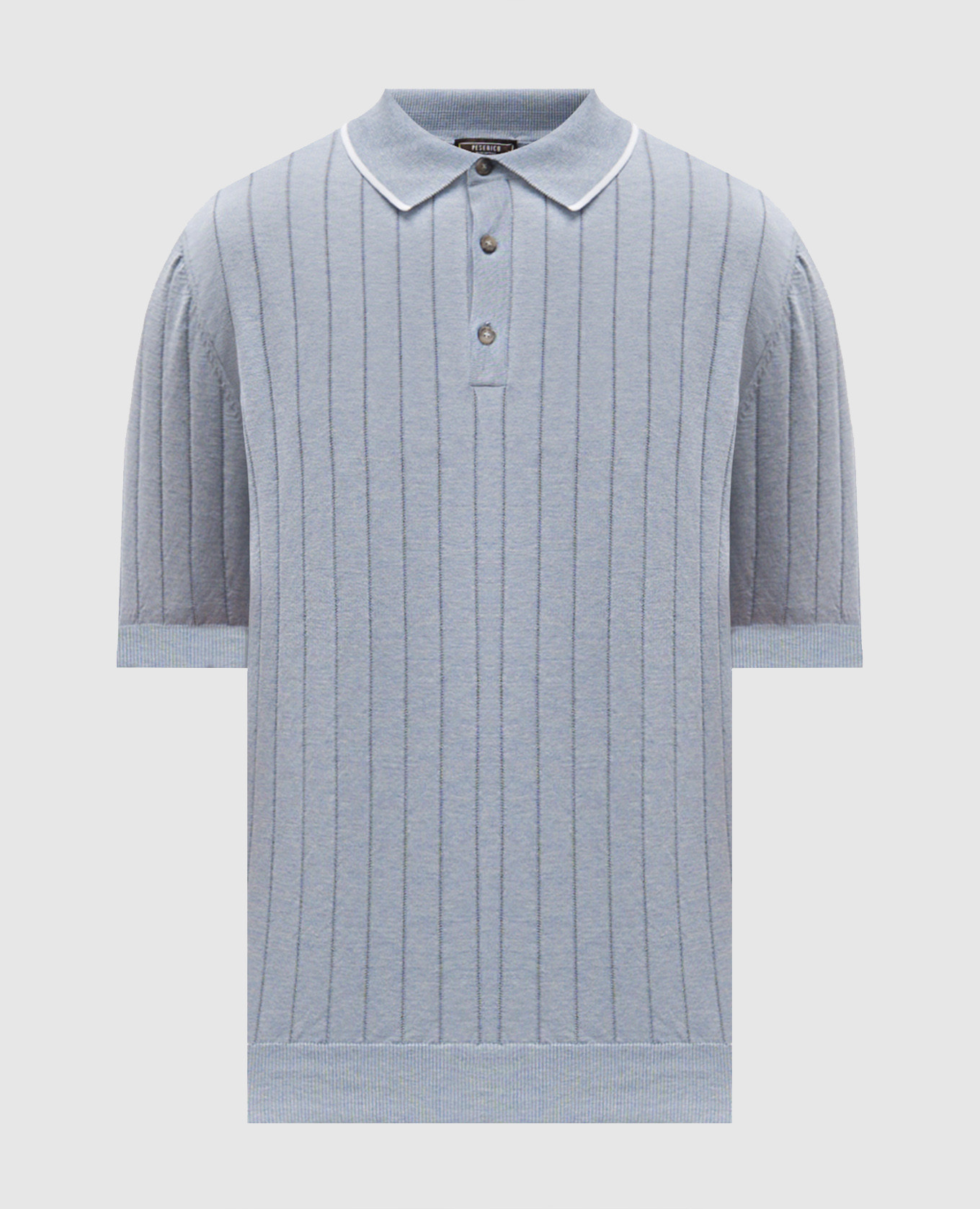 Blue ribbed polo shirt Peserico, Light blue
Blue ribbed polo shirt Peserico, Light blue