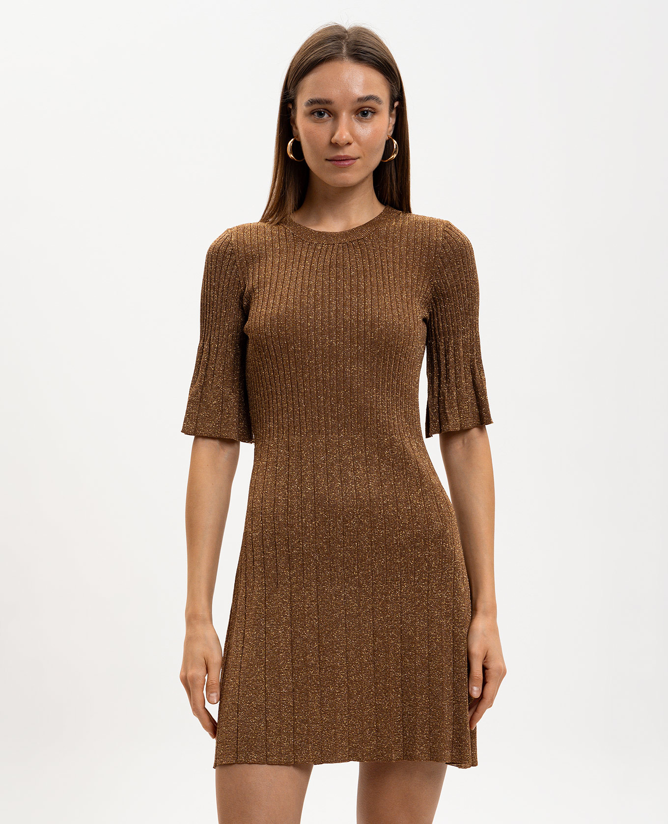 Brown ribbed dress with lurex Twinset
Brown ribbed dress with lurex Twinset