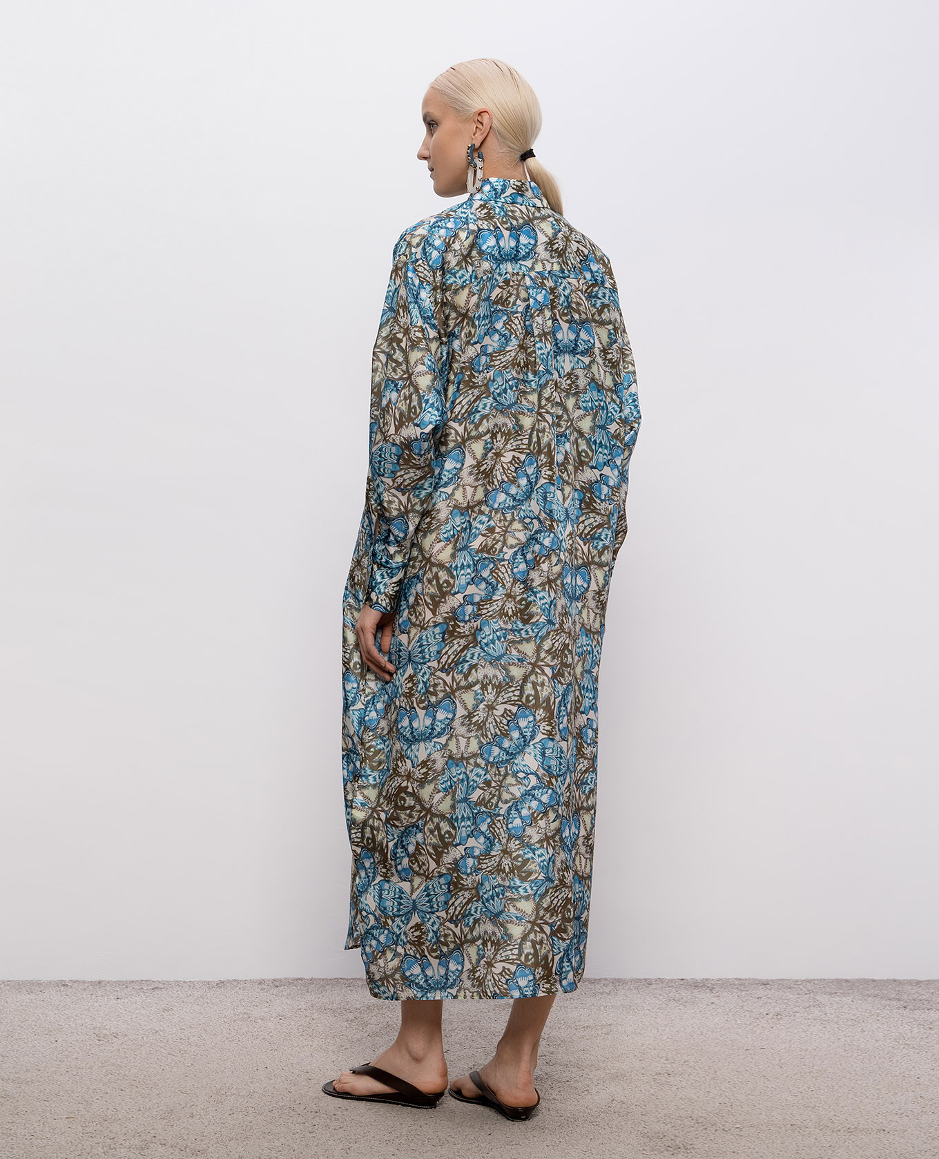 Jau printed silk shirt dress Momoni, Light blue
Jau printed silk shirt dress Momoni, Light blue
