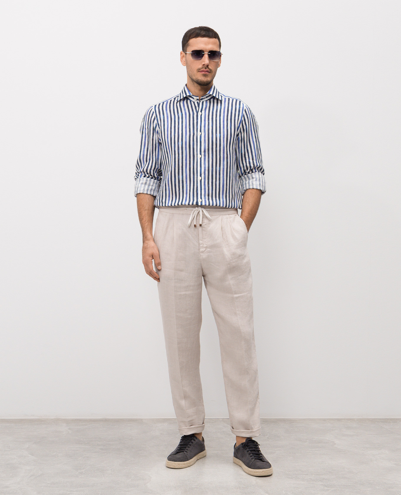 Striped linen shirt ISAIA, White
Striped linen shirt ISAIA, White