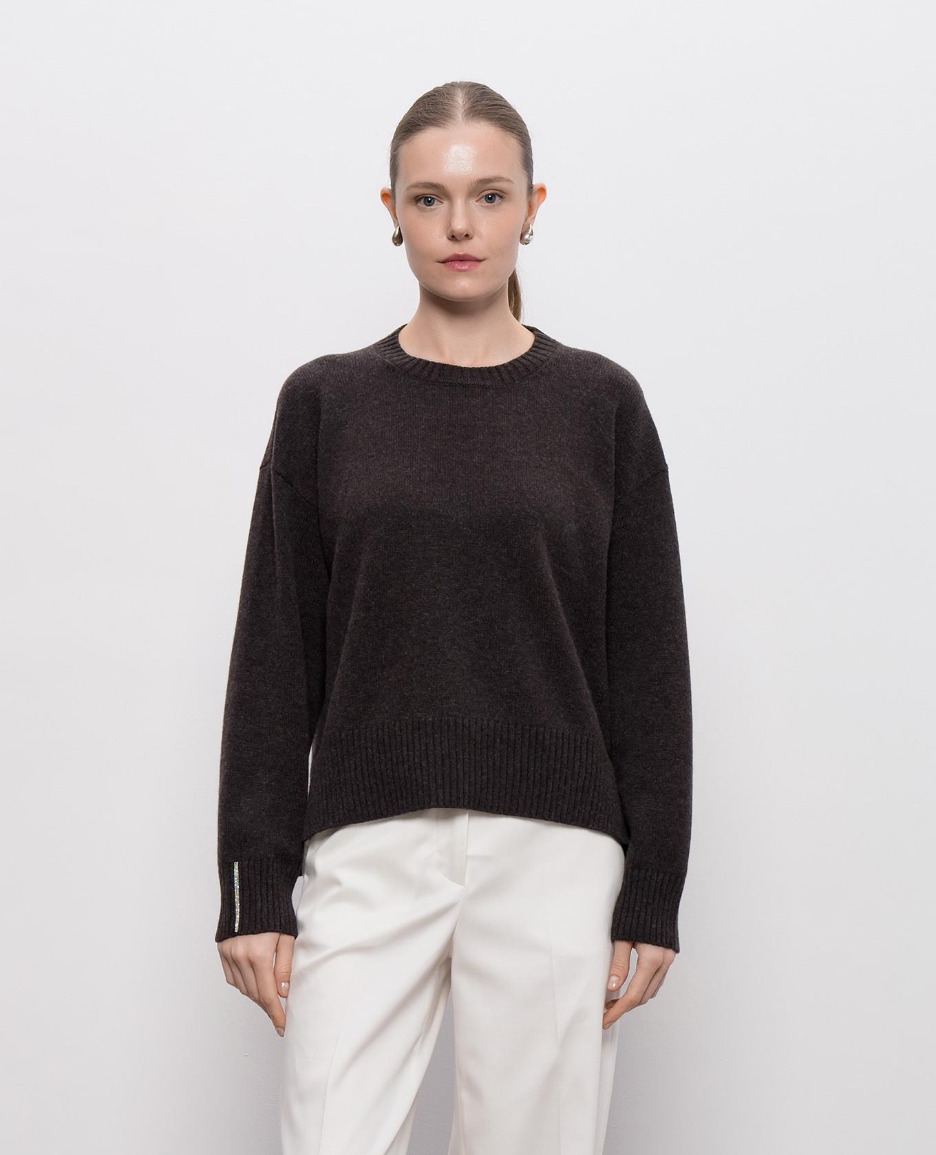 Dark brown wool, silk and cashmere sweater Peserico
Dark brown wool, silk and cashmere sweater Peserico