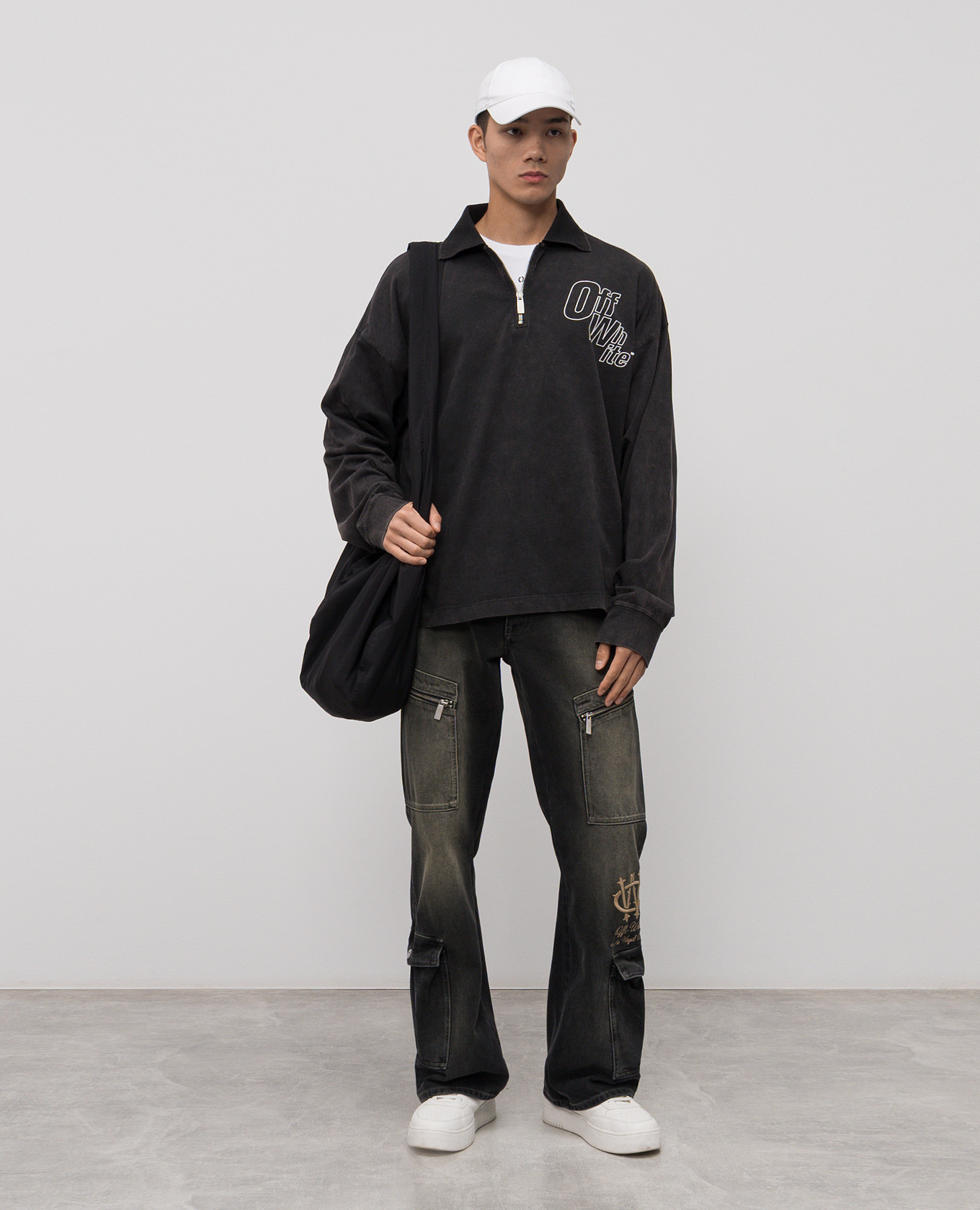 Grey long-sleeved polo shirt with logo Off-White
Grey long-sleeved polo shirt with logo Off-White