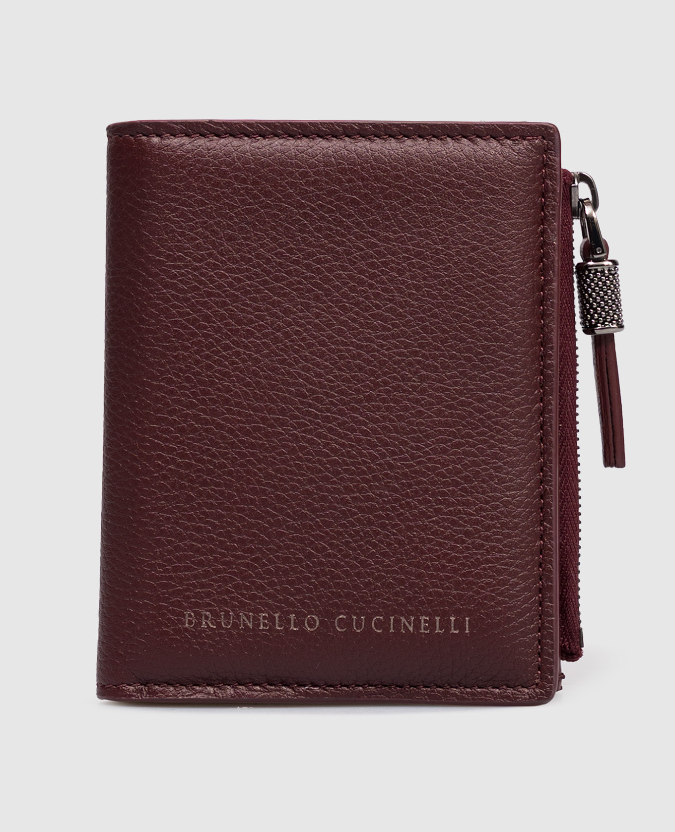 Burgundy leather wallet with logo Brunello Cucinelli
Burgundy leather wallet with logo Brunello Cucinelli