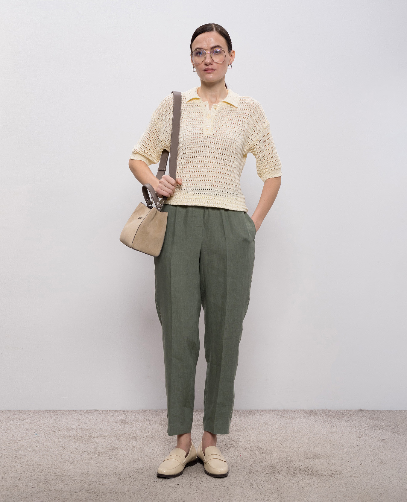 Yellow top with polo collar Peserico
Yellow top with polo collar Peserico