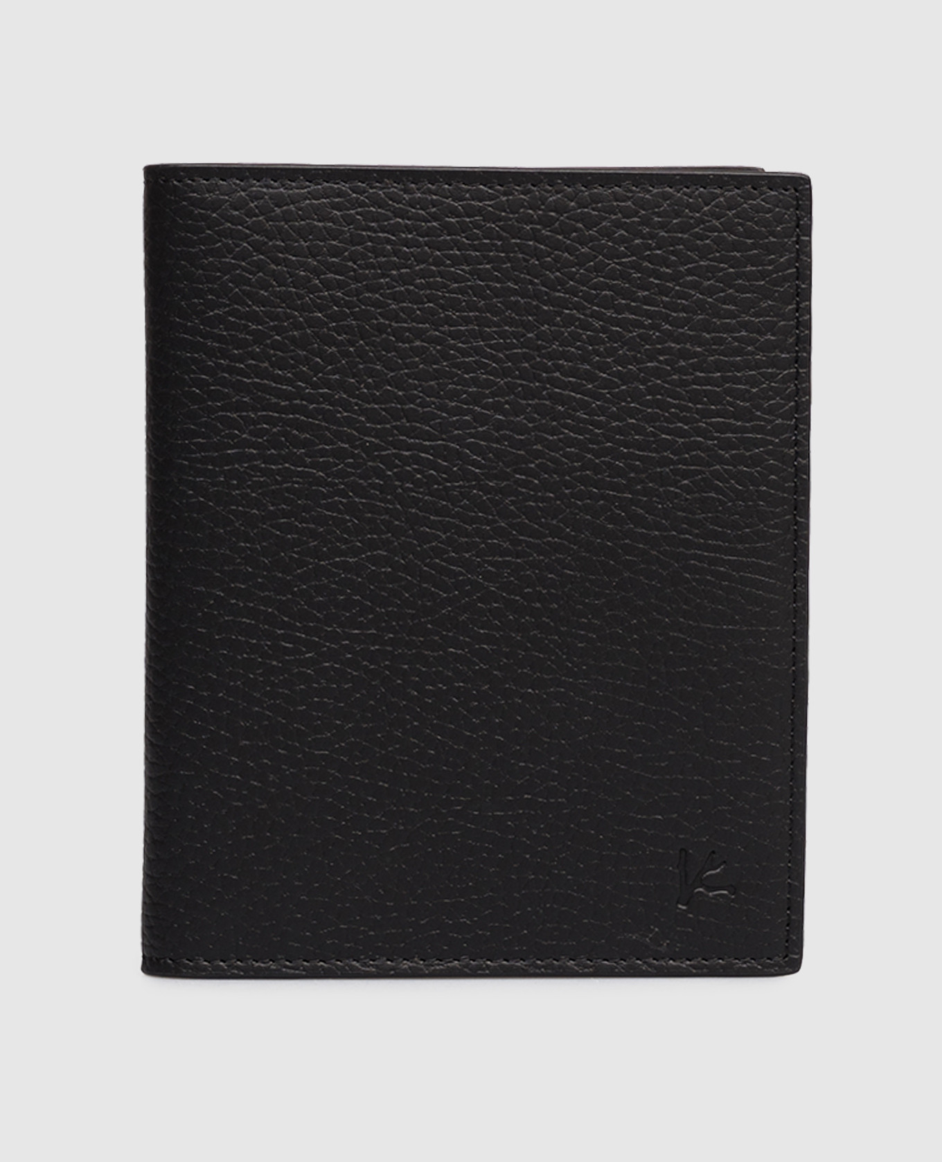 Black leather passport cover with embossed logo ISAIA
Black leather passport cover with embossed logo ISAIA