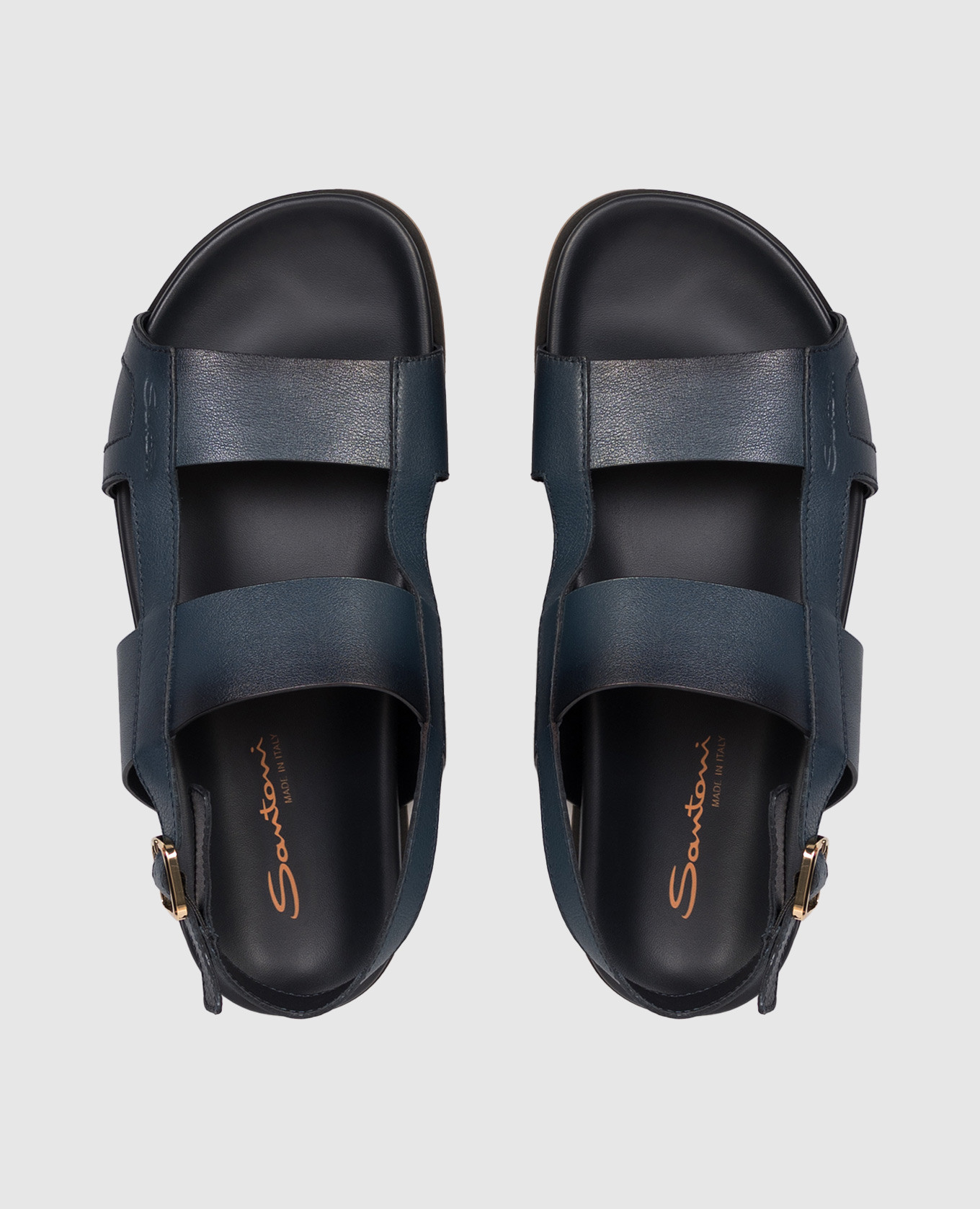 Blue leather sandals with embossed logo Santoni
Blue leather sandals with embossed logo Santoni