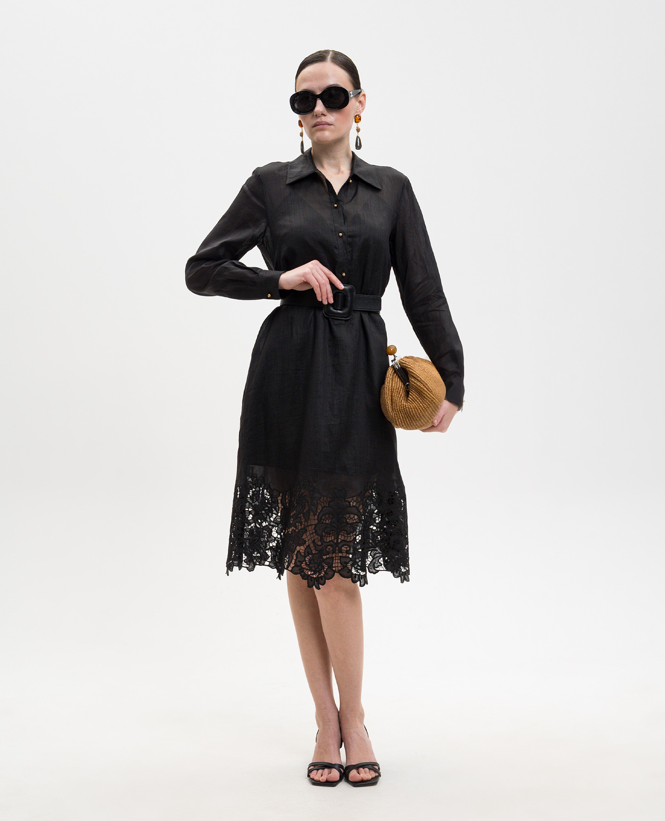 Black MELA shirt dress with embroidered sash Max Mara
Black MELA shirt dress with embroidered sash Max Mara