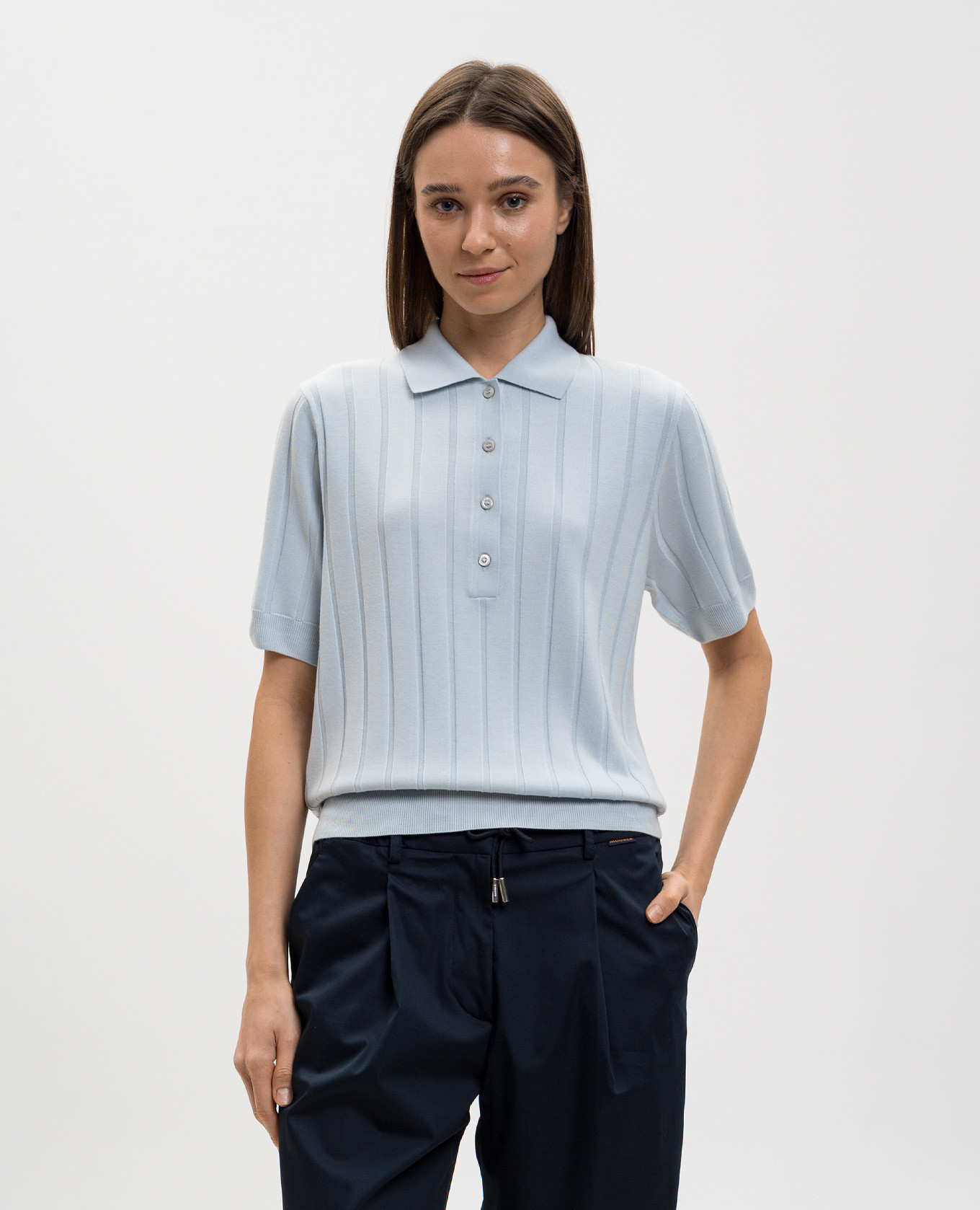 RIGEL blue wool polo shirt MooRER, Light blue
RIGEL blue wool polo shirt MooRER, Light blue