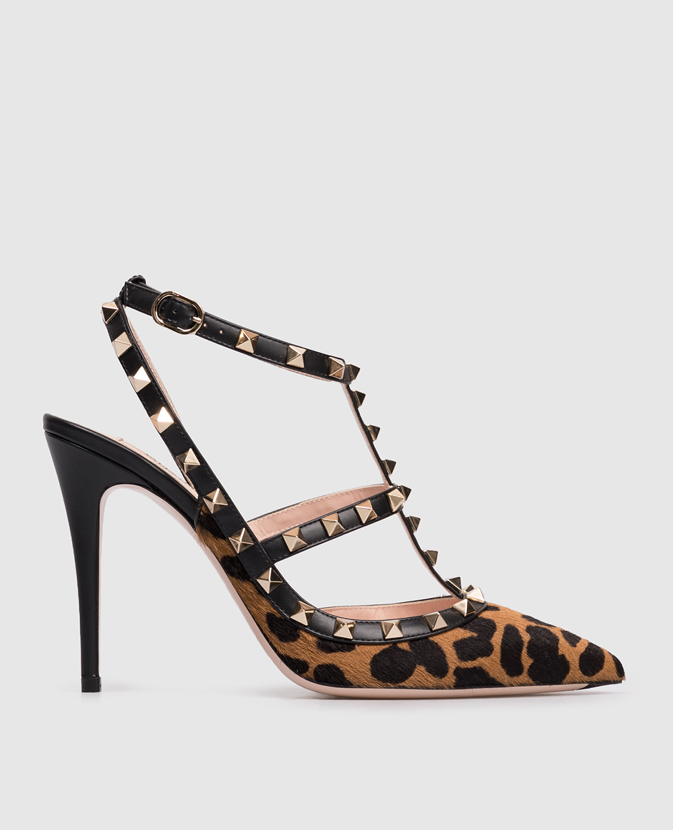 Black leather animal print sandals with Rockstud pyramids Valentino, Brown
Black leather animal print sandals with Rockstud pyramids Valentino, Brown
