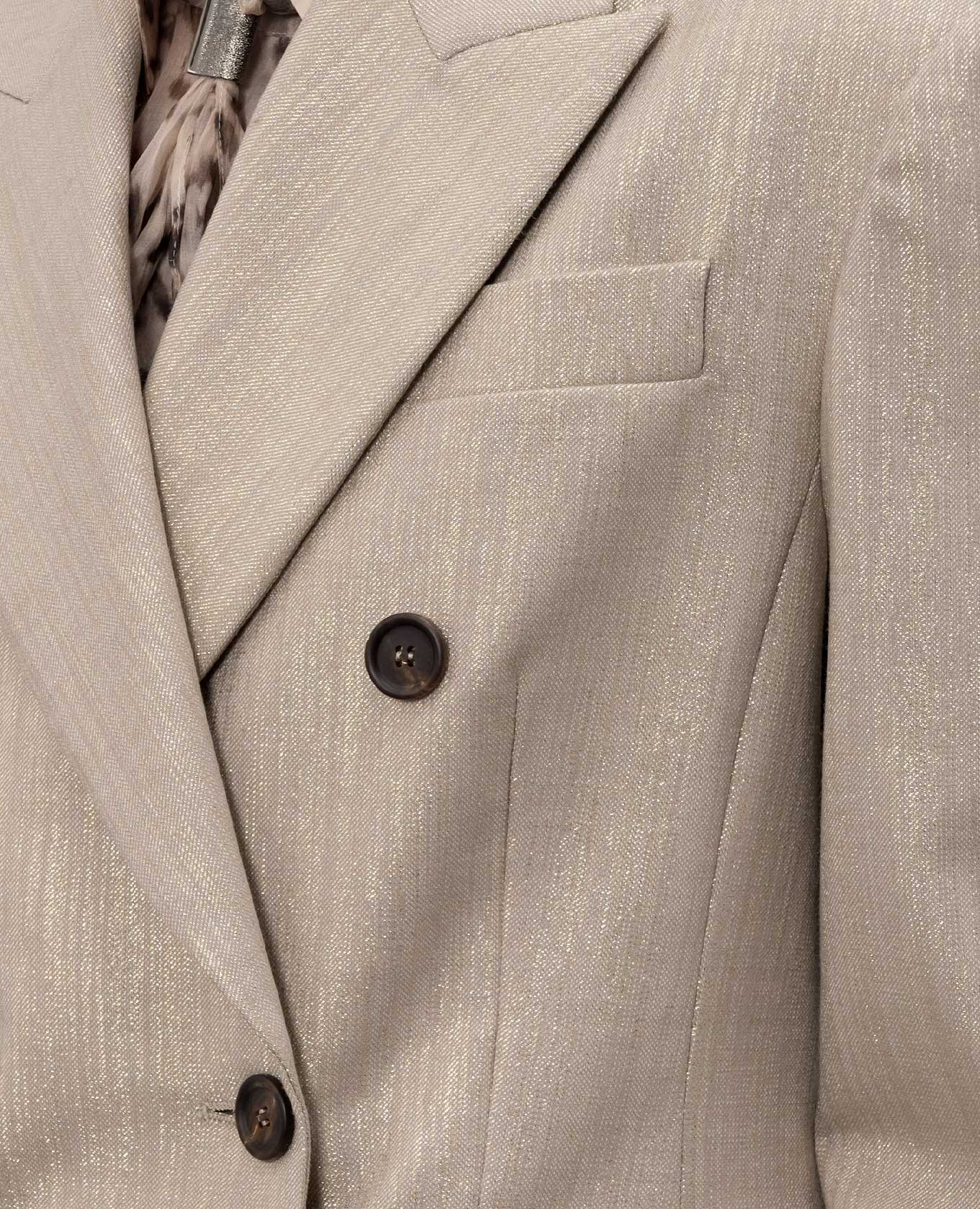 Beige double-breasted jacket with lurex Brunello Cucinelli
Beige double-breasted jacket with lurex Brunello Cucinelli