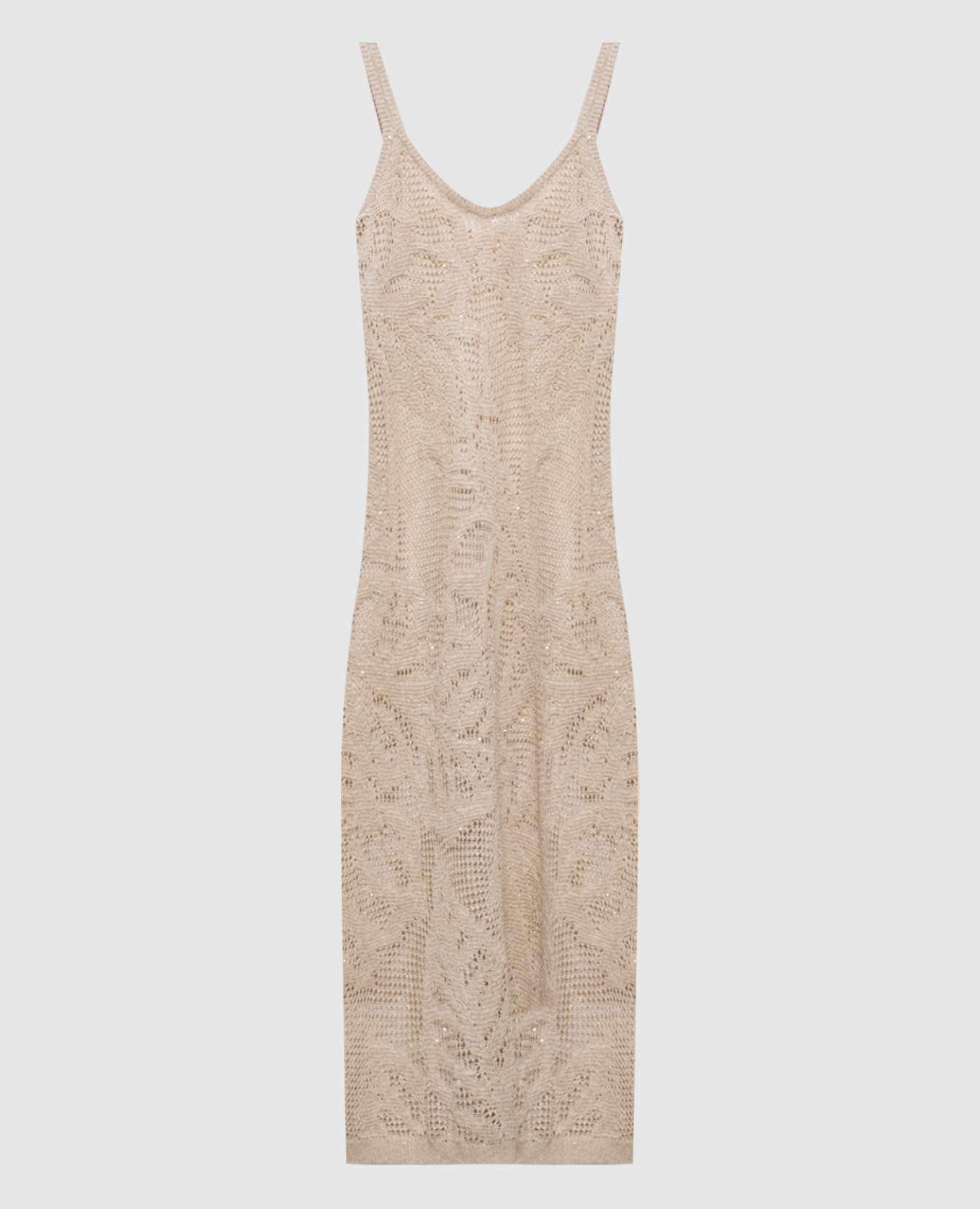 Beige openwork linen dress with sequins Brunello Cucinelli
Beige openwork linen dress with sequins Brunello Cucinelli