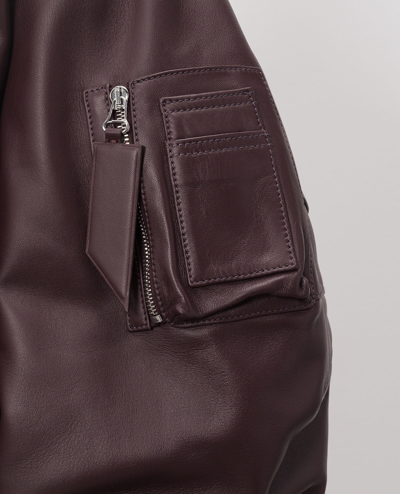 Burgundy leather bomber jacket The Attico
Burgundy leather bomber jacket The Attico