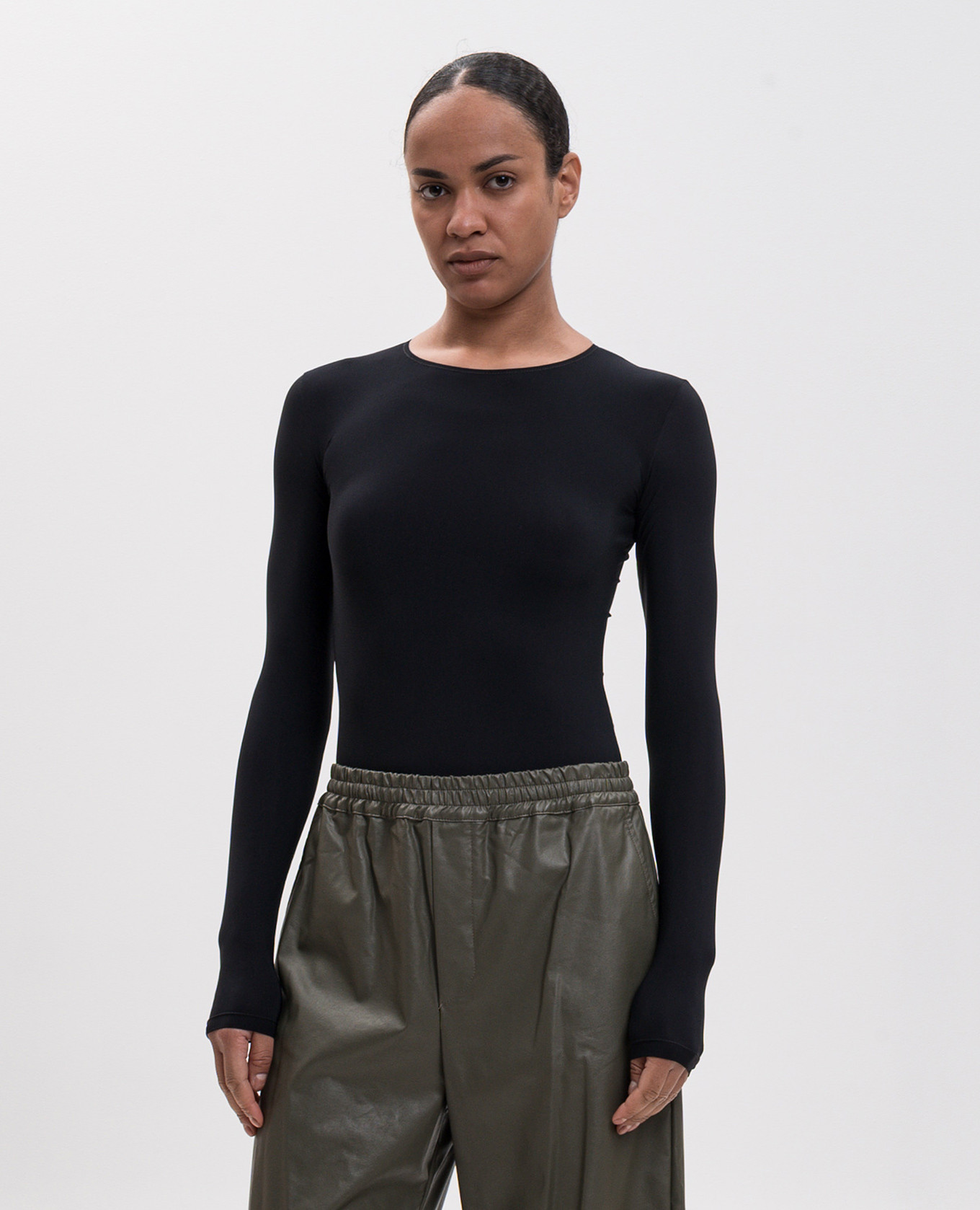 Black bodysuit with logo print Maison Margiela MM6
Black bodysuit with logo print Maison Margiela MM6