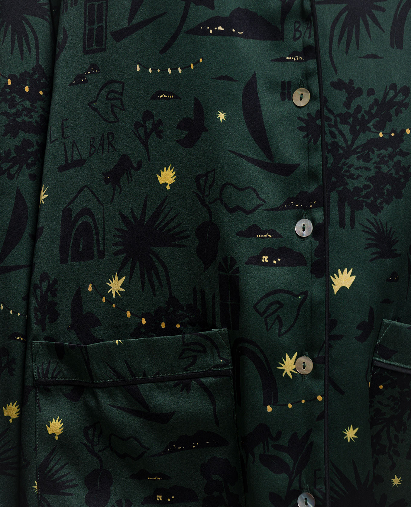 Alba green silk pajama shirt Asceno
Alba green silk pajama shirt Asceno