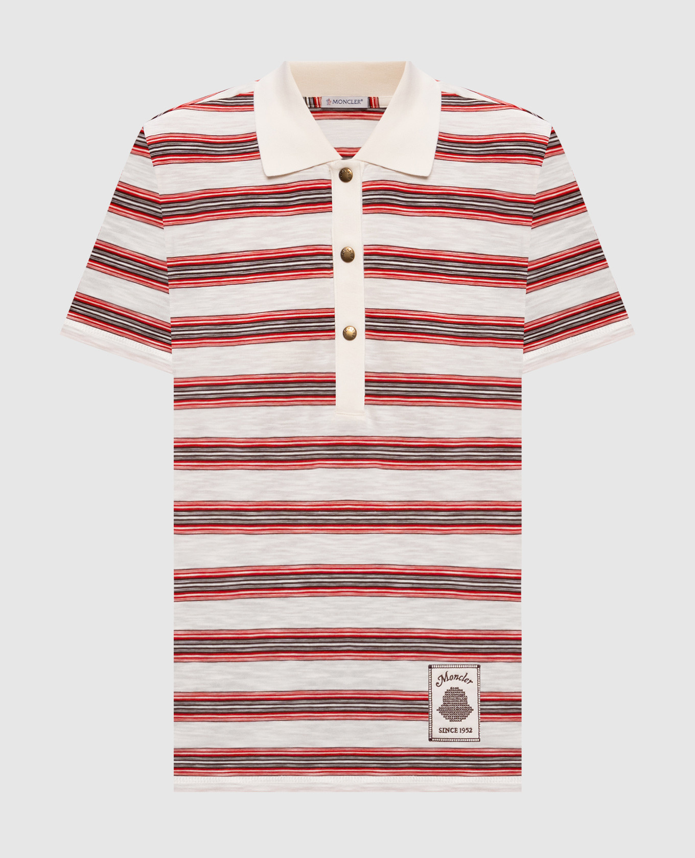 Ivory striped polo shirt Moncler, Beige
Ivory striped polo shirt Moncler, Beige