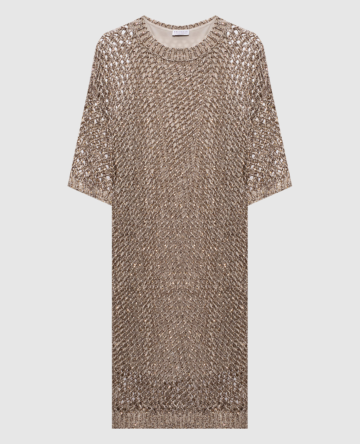 Beige openwork dress with silk and linen Brunello Cucinelli
Beige openwork dress with silk and linen Brunello Cucinelli