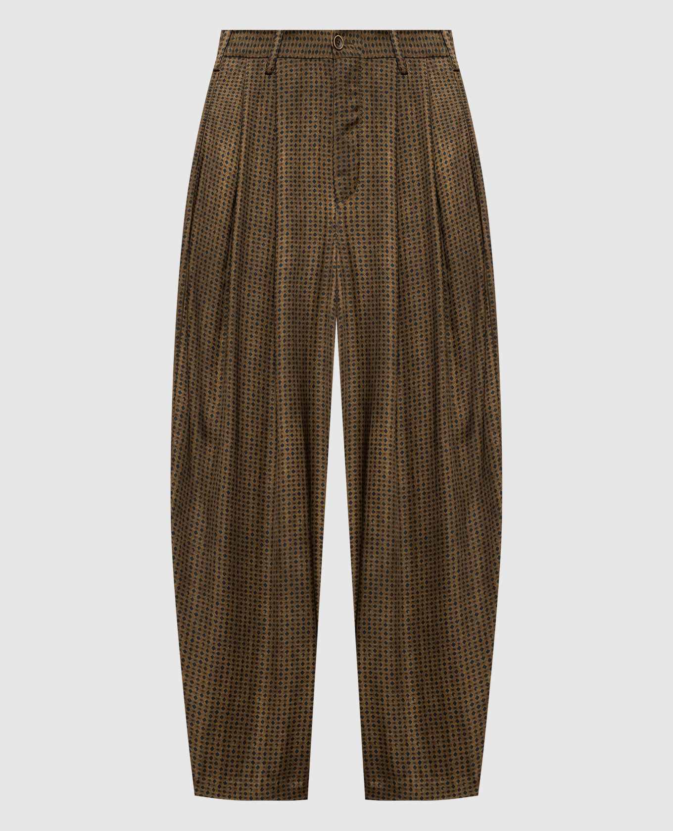 Brown pants with a geometric pattern UMA WANG
Brown pants with a geometric pattern UMA WANG