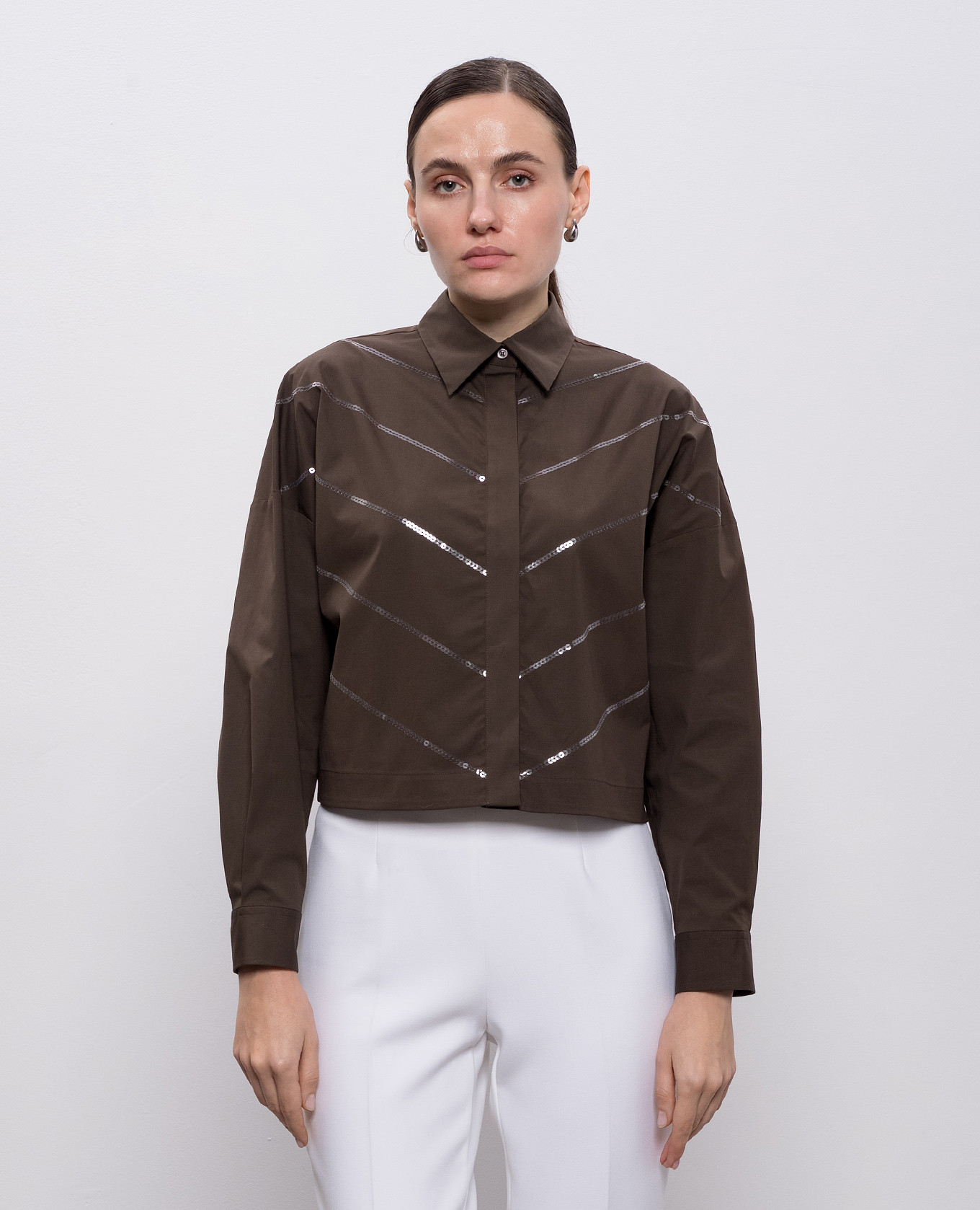 Brown shirt with sequins Peserico
Brown shirt with sequins Peserico