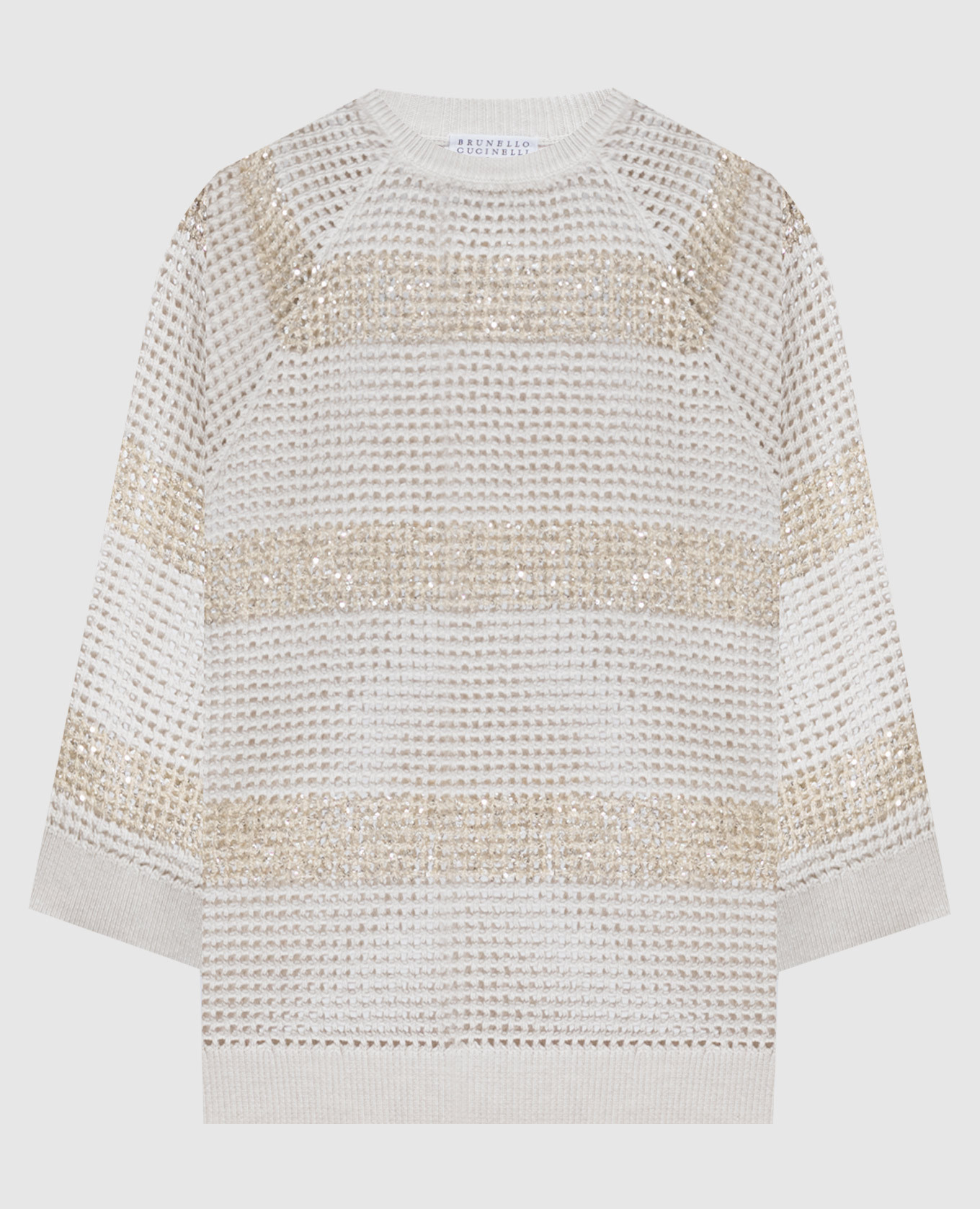 Beige openwork top with sequins Brunello Cucinelli
Beige openwork top with sequins Brunello Cucinelli