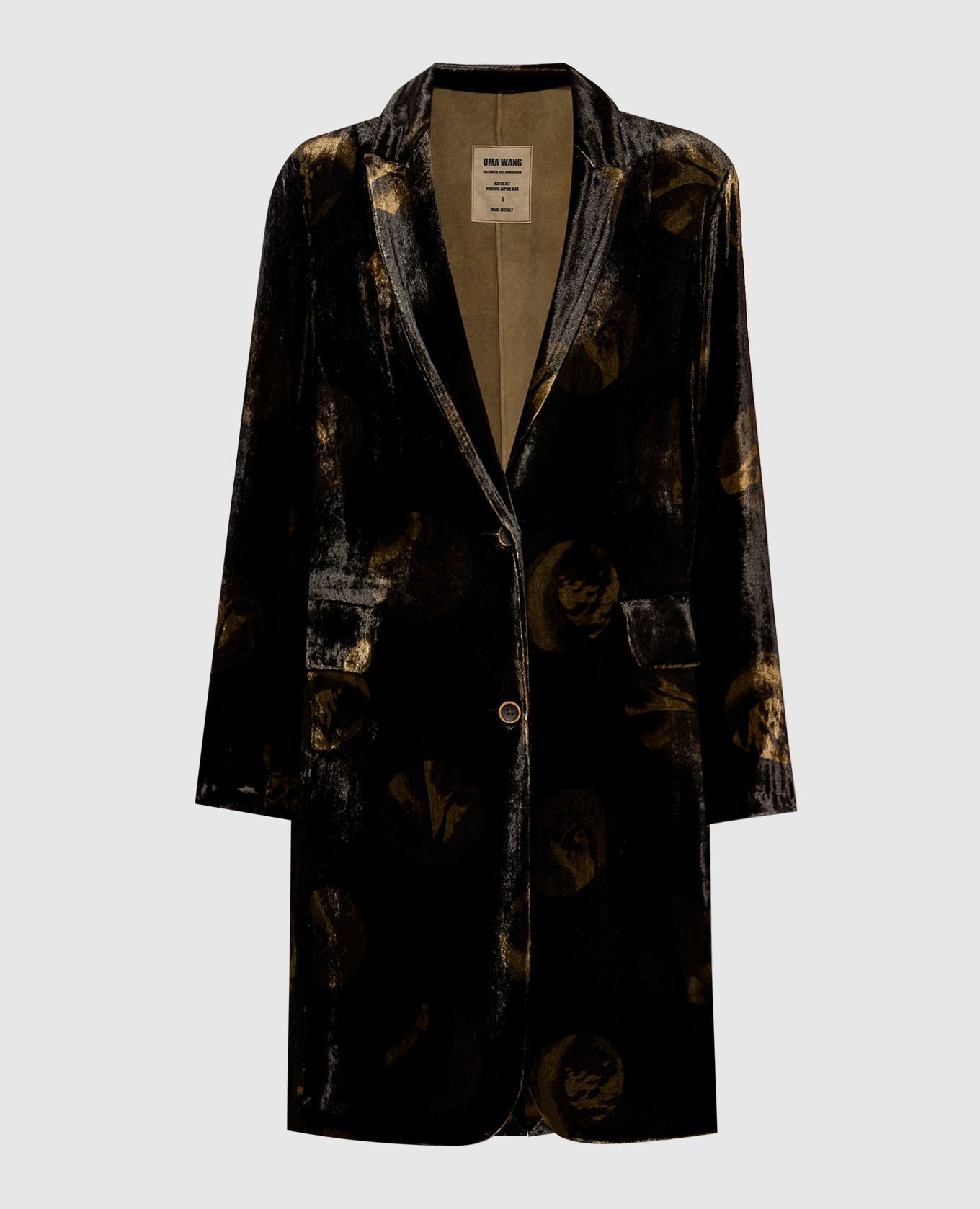 Khaki velvet long jacket with silk UMA WANG
Khaki velvet long jacket with silk UMA WANG
