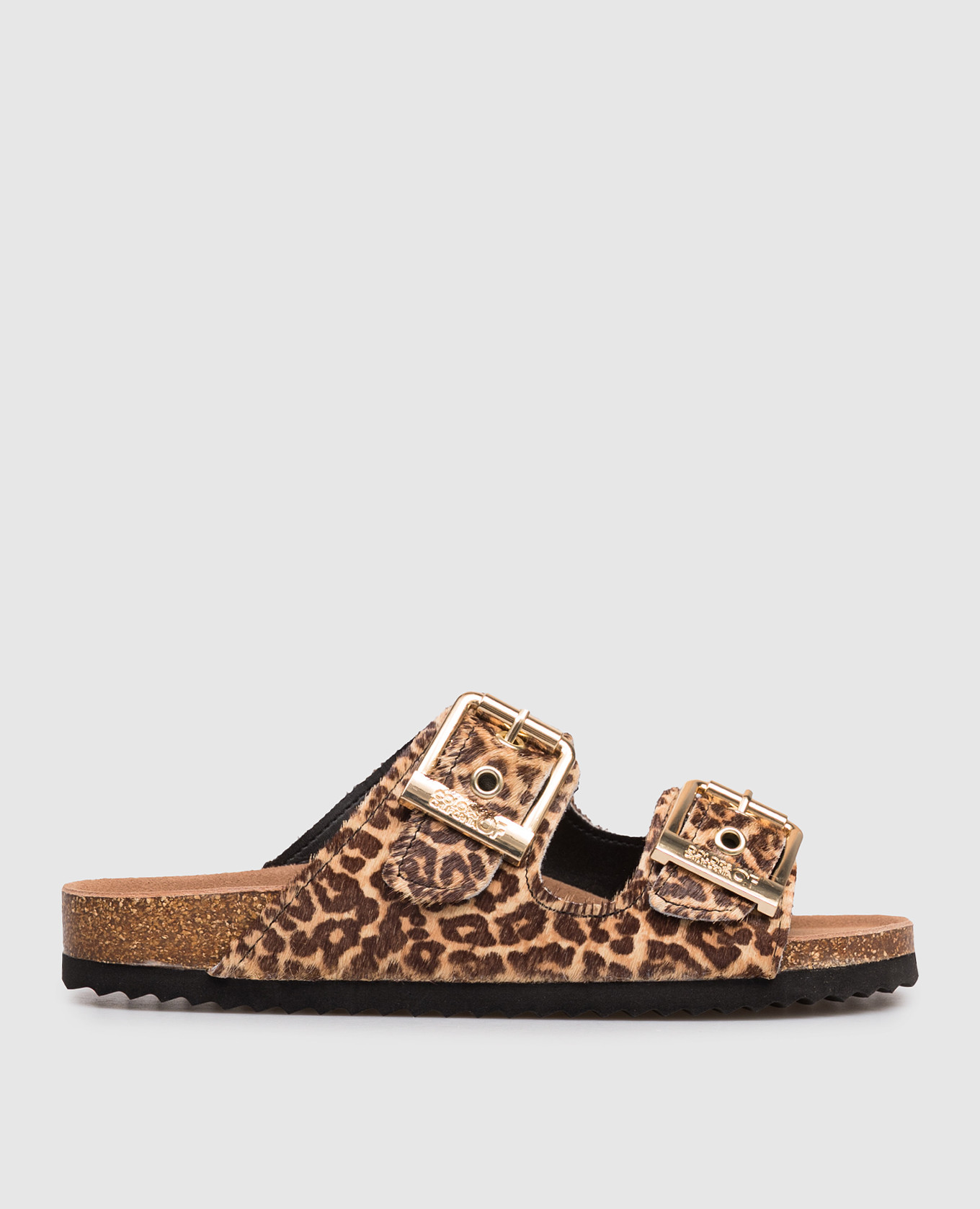 Brown leather SLOFI flip-flops with leopard print Colors of California
Brown leather SLOFI flip-flops with leopard print Colors of California