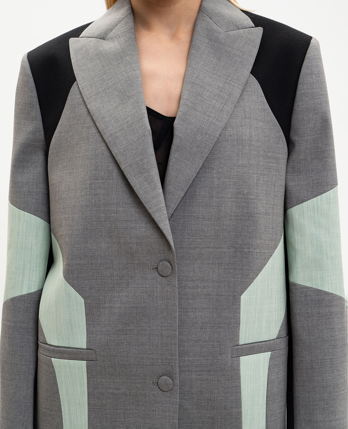 Gray Color Block Wool Jacket Off-White, Grey
Gray Color Block Wool Jacket Off-White, Grey
