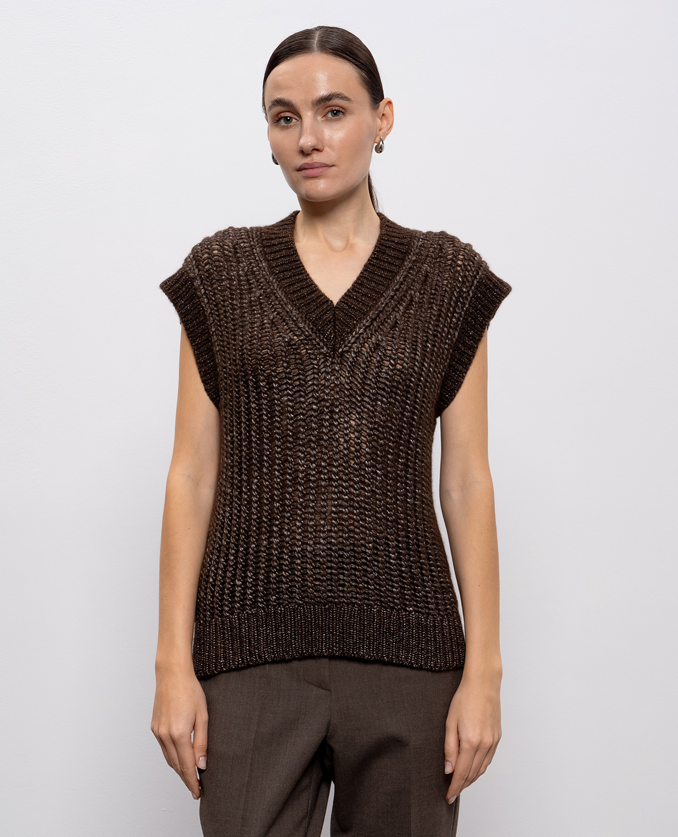Brown alpaca wool vest Peserico
Brown alpaca wool vest Peserico