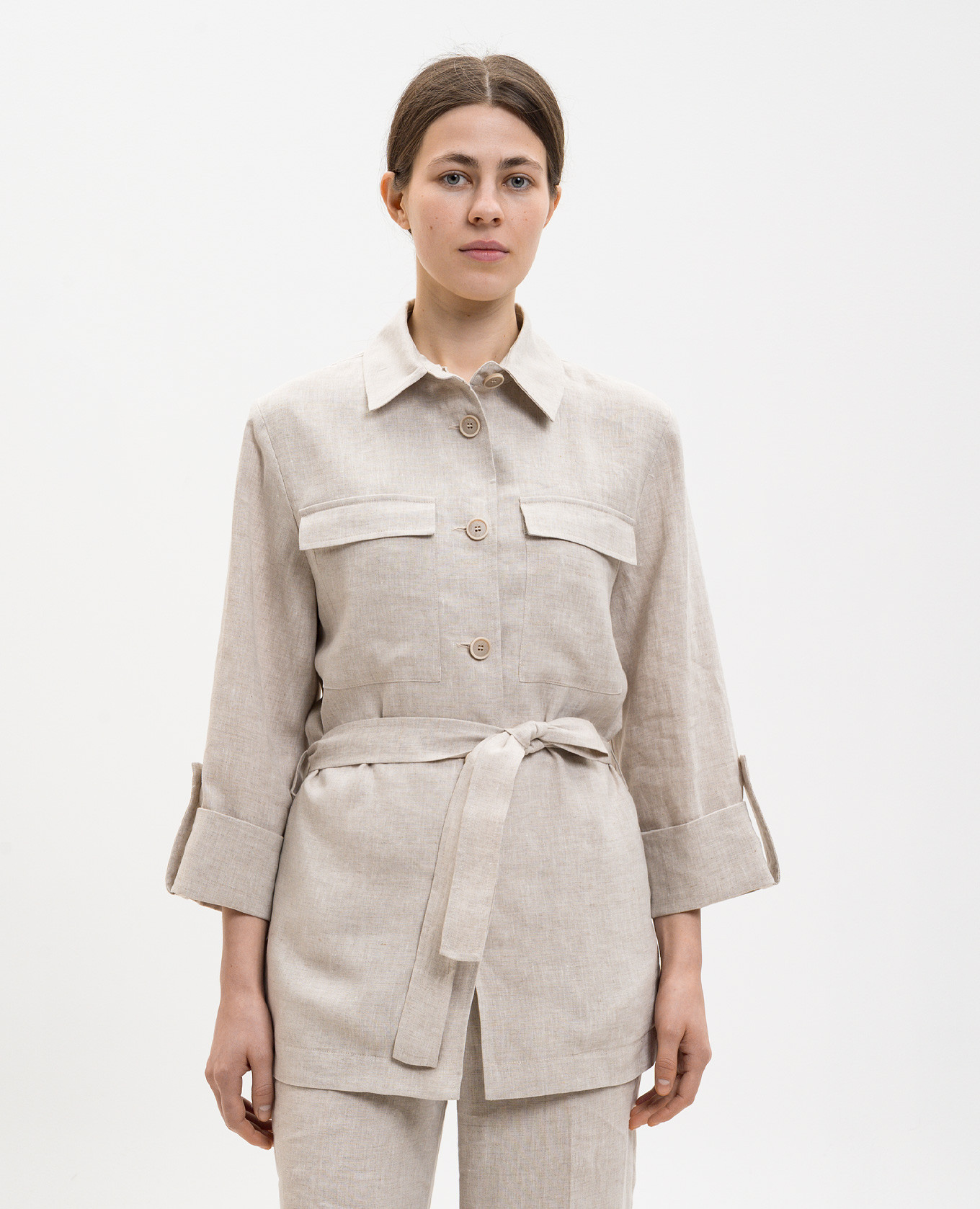 Beige linen shirt with belt Peserico
Beige linen shirt with belt Peserico