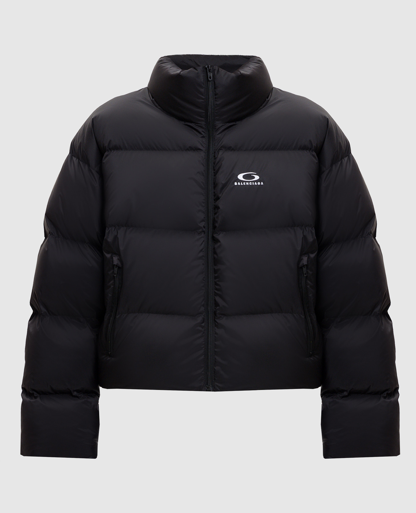 Black cropped puffer jacket with logo Balenciaga
Black cropped puffer jacket with logo Balenciaga