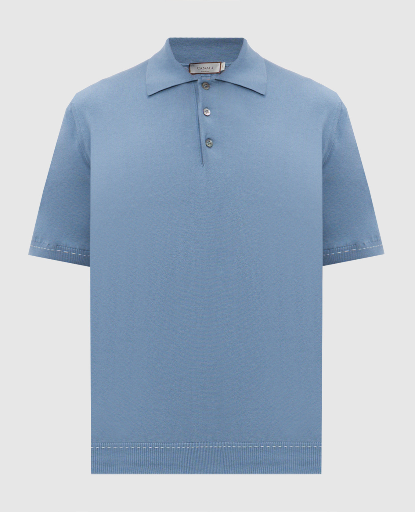 Blue polo with silk Canali, Light blue
Blue polo with silk Canali, Light blue