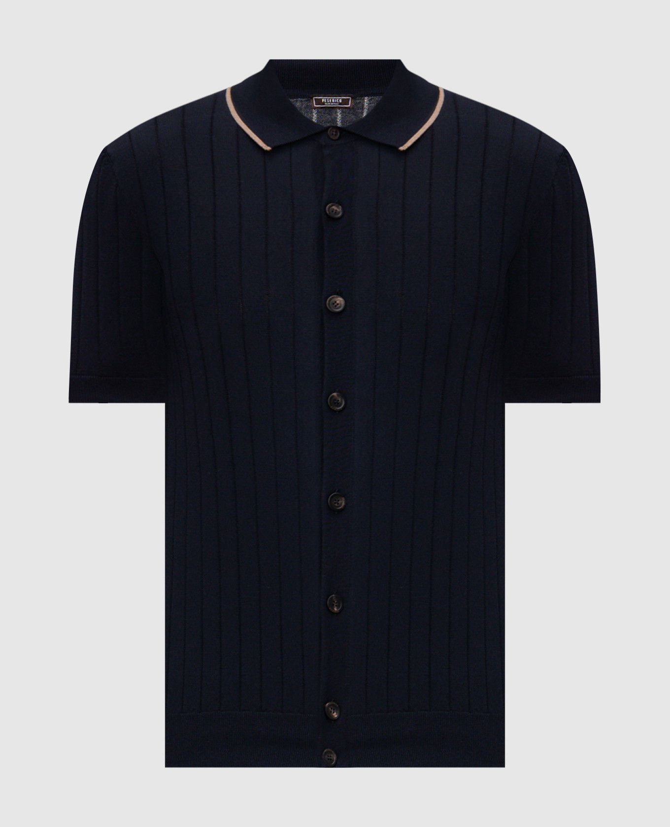 Blue ribbed shirt with short sleeves Peserico
Blue ribbed shirt with short sleeves Peserico