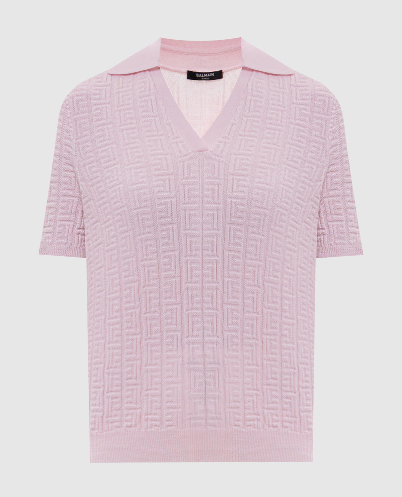 Pink wool polo shirt with pattern Balmain
Pink wool polo shirt with pattern Balmain
