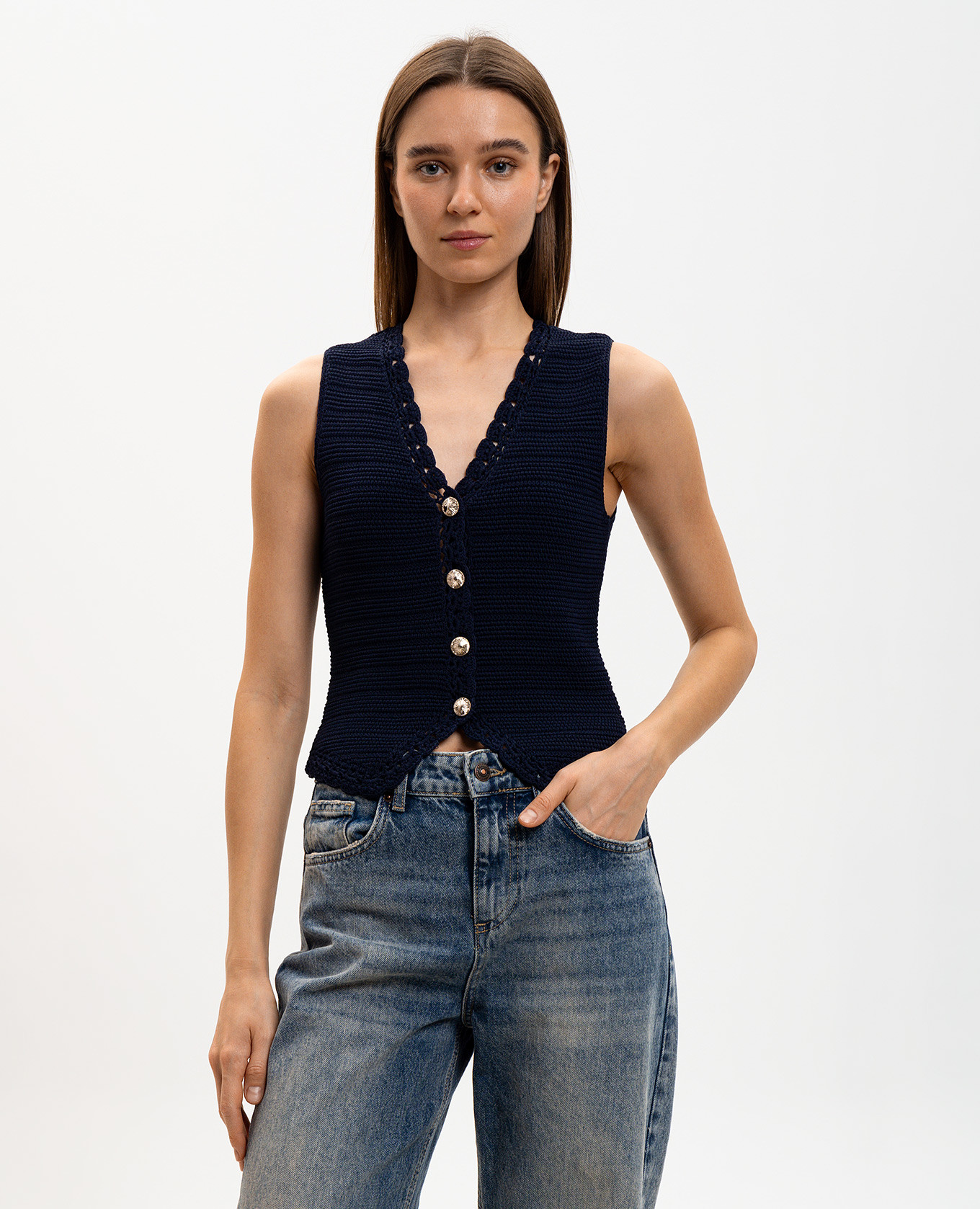 Blue vest with logo Twinset
Blue vest with logo Twinset