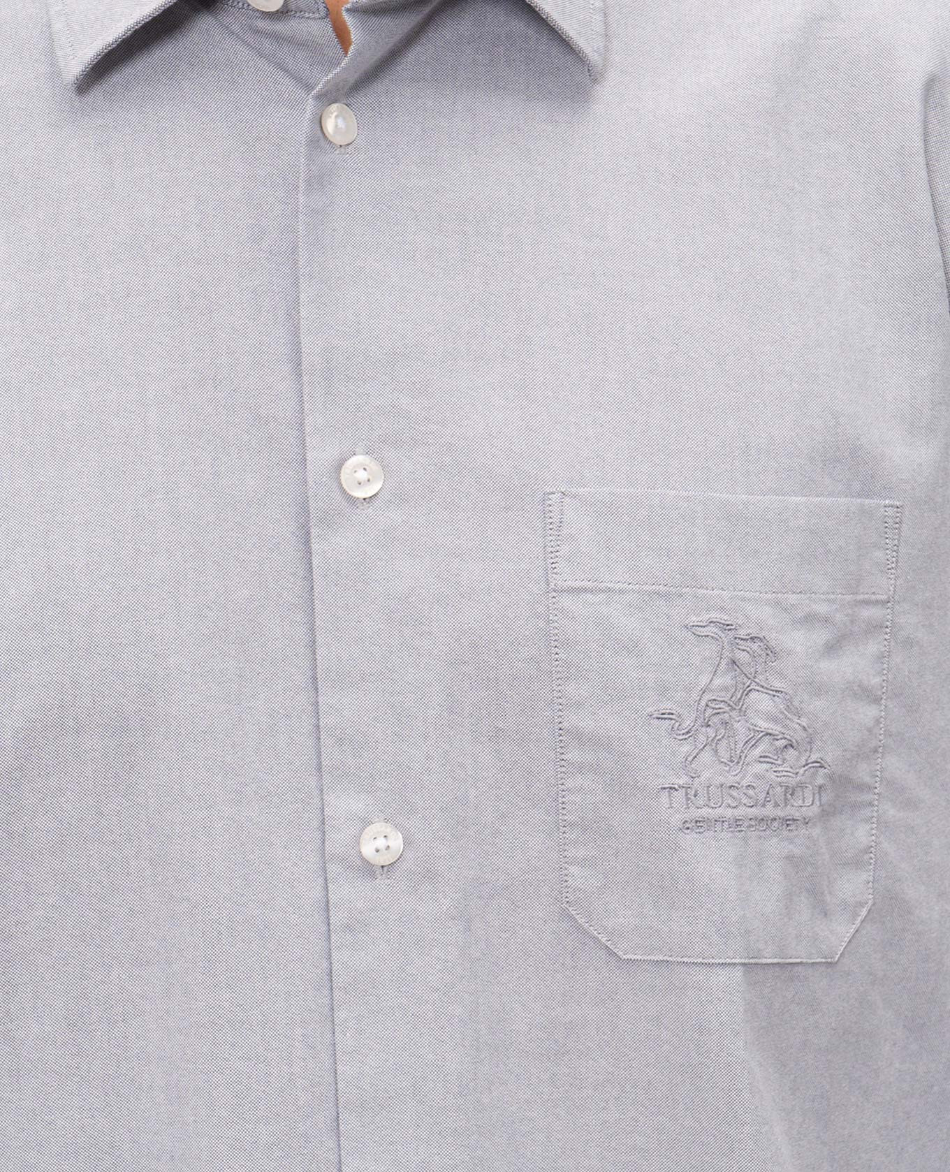 Gray shirt with logo embroidery Trussardi, Grey
Gray shirt with logo embroidery Trussardi, Grey