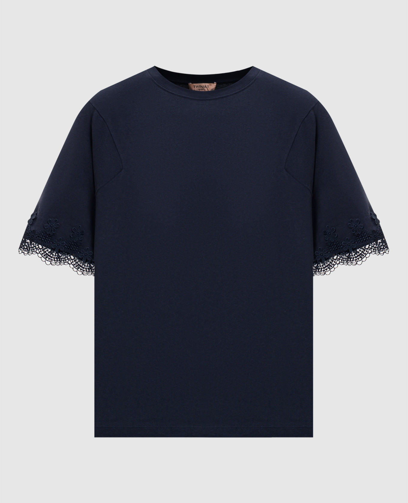 Blue T-shirt with lace Twinset
Blue T-shirt with lace Twinset