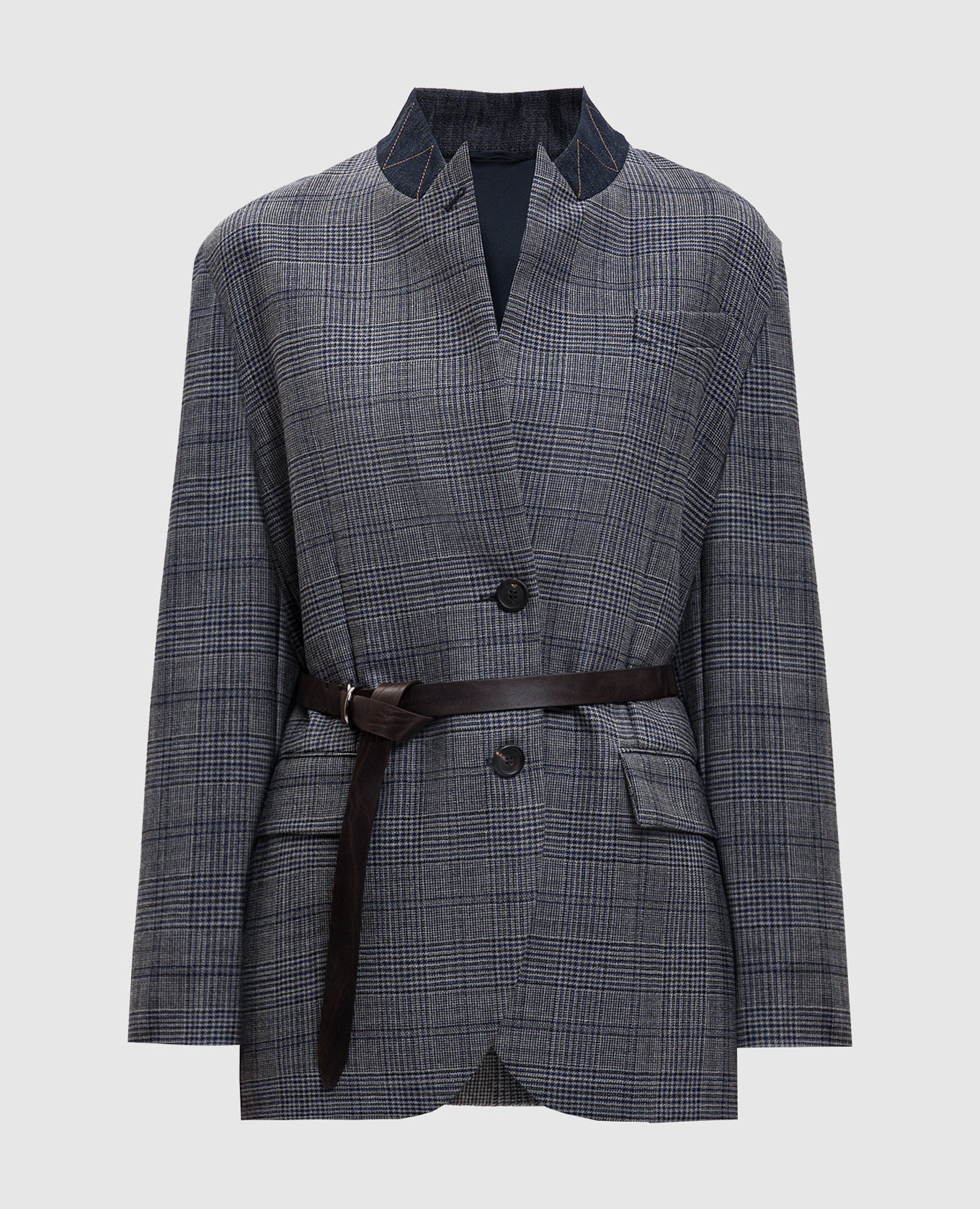 Gray checked wool jacket Brunello Cucinelli, Grey
Gray checked wool jacket Brunello Cucinelli, Grey