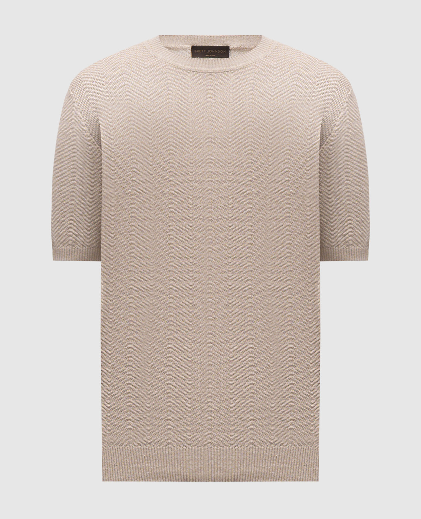 Beige linen and silk patterned T-shirt Brett Johnson
Beige linen and silk patterned T-shirt Brett Johnson