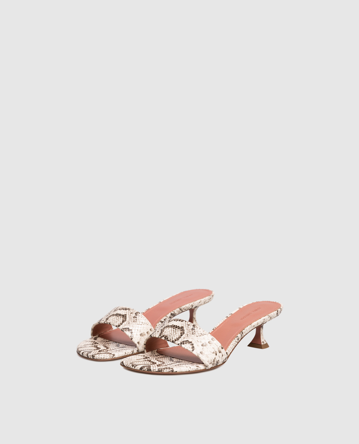 Andreea beige leather mules with reptile leather embossing Amina Muaddi
Andreea beige leather mules with reptile leather embossing Amina Muaddi