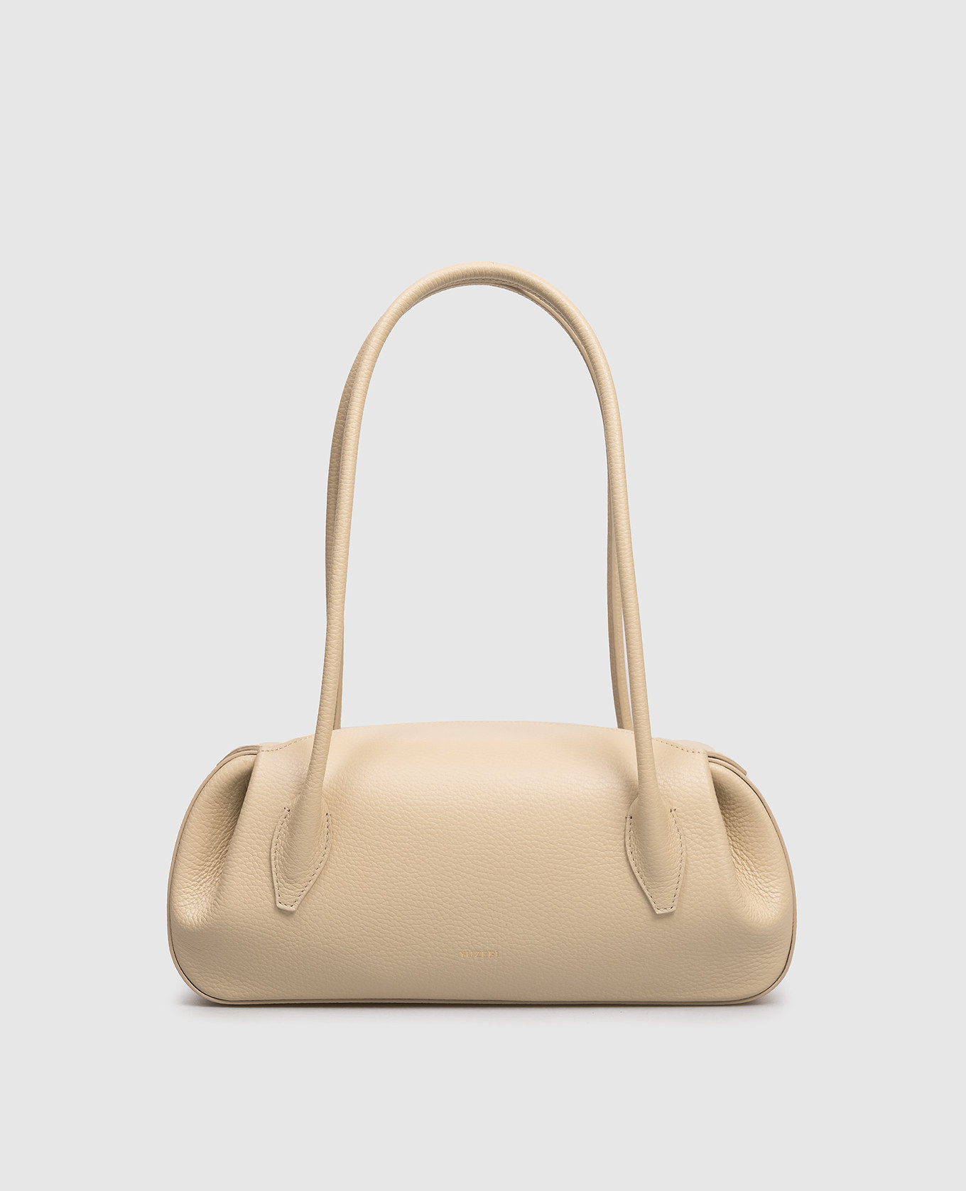 Beige leather baguette bag OYSTER with logo YUZEFI
Beige leather baguette bag OYSTER with logo YUZEFI