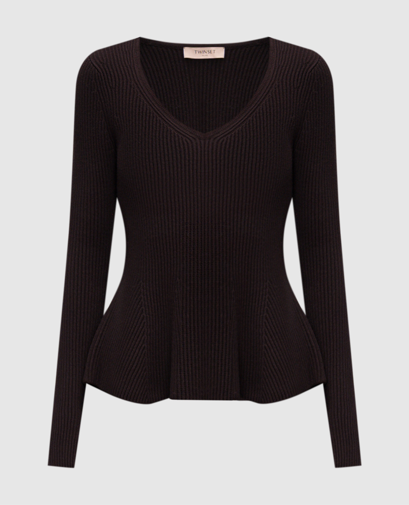 Brown ribbed wool pullover Twinset
Brown ribbed wool pullover Twinset