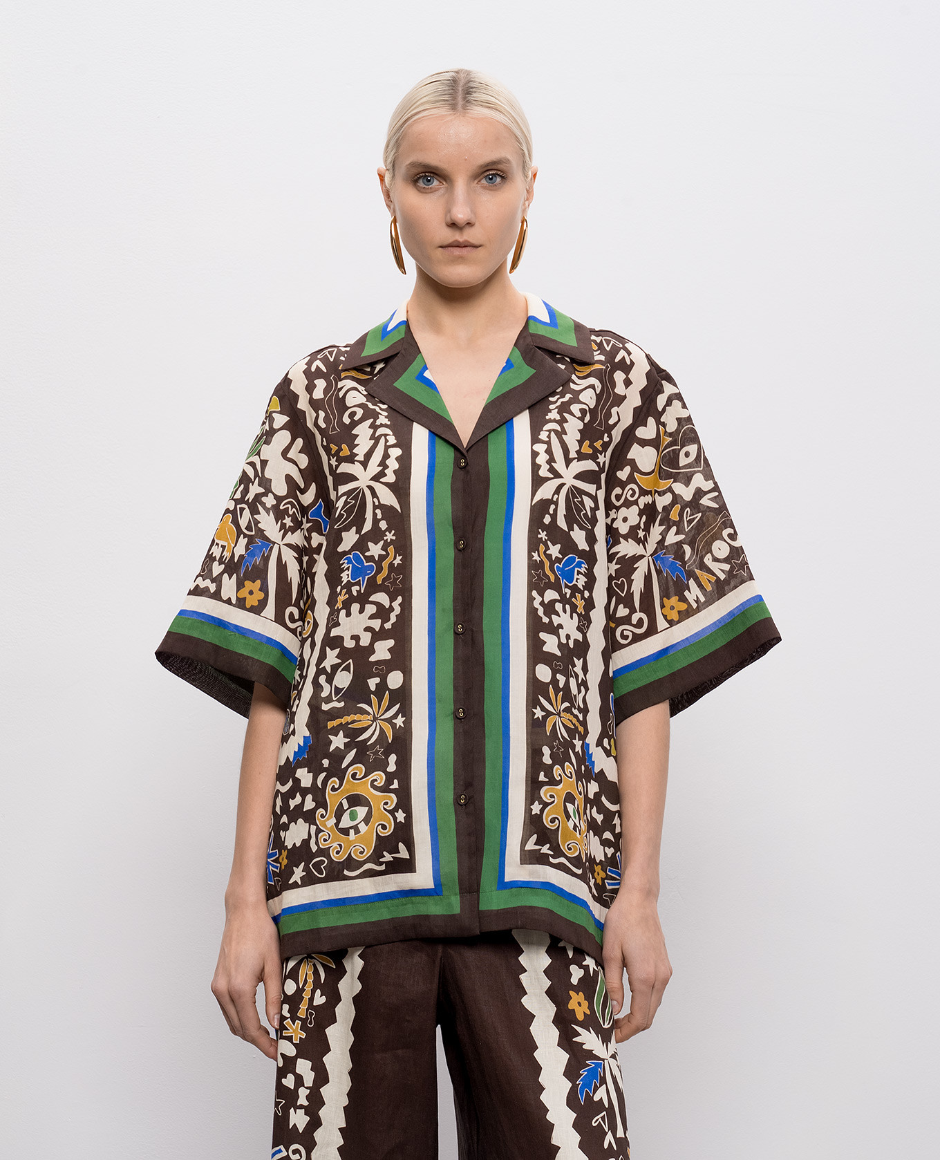 Maroc brown shirt with frame Alemais
Maroc brown shirt with frame Alemais