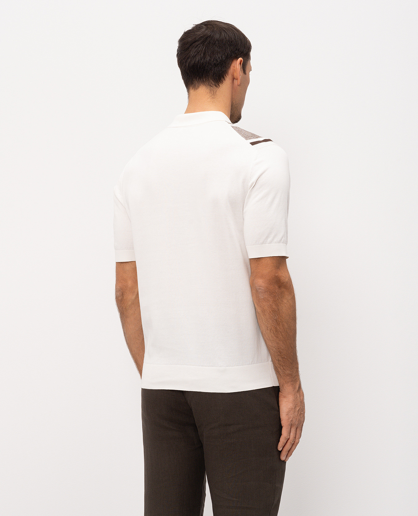 White polo with striped linen Bilancioni
White polo with striped linen Bilancioni
