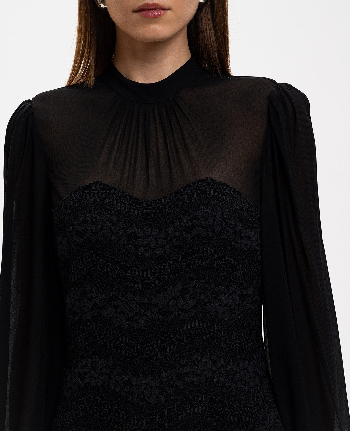 Black maxi dress with lace Twinset
Black maxi dress with lace Twinset