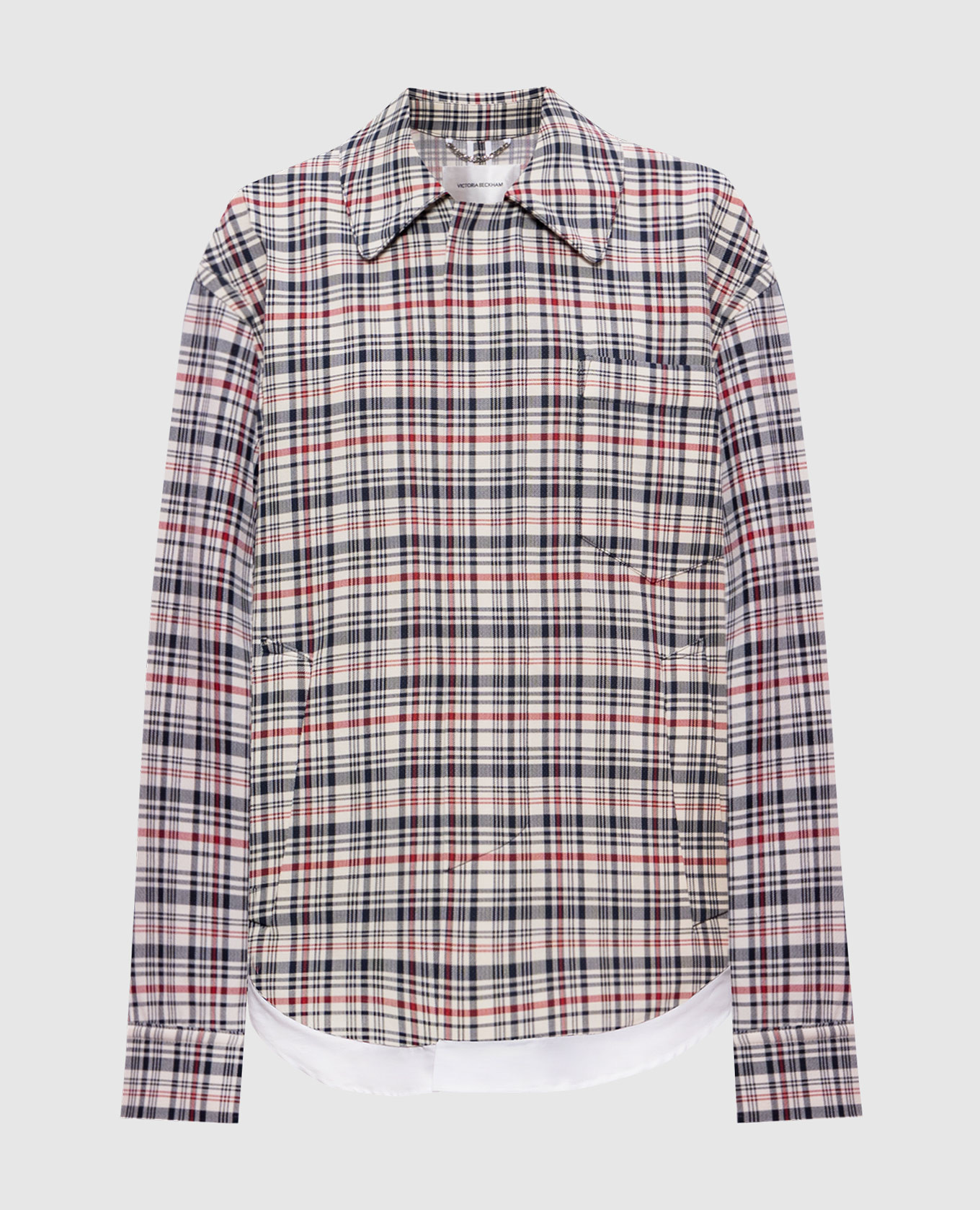 Beige checked shirt jacket Victoria Beckham
Beige checked shirt jacket Victoria Beckham