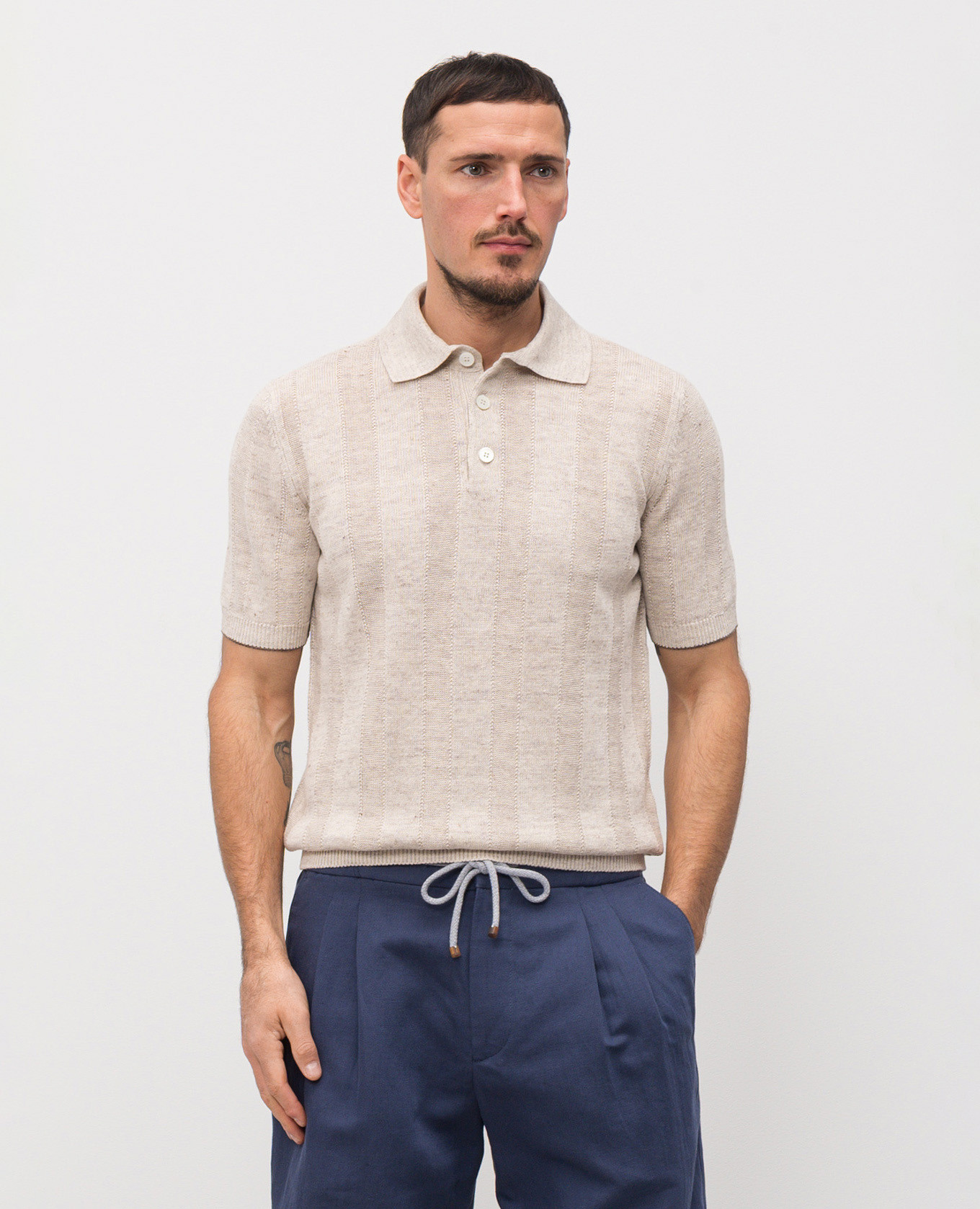 Beige polo with linen Brunello Cucinelli
Beige polo with linen Brunello Cucinelli