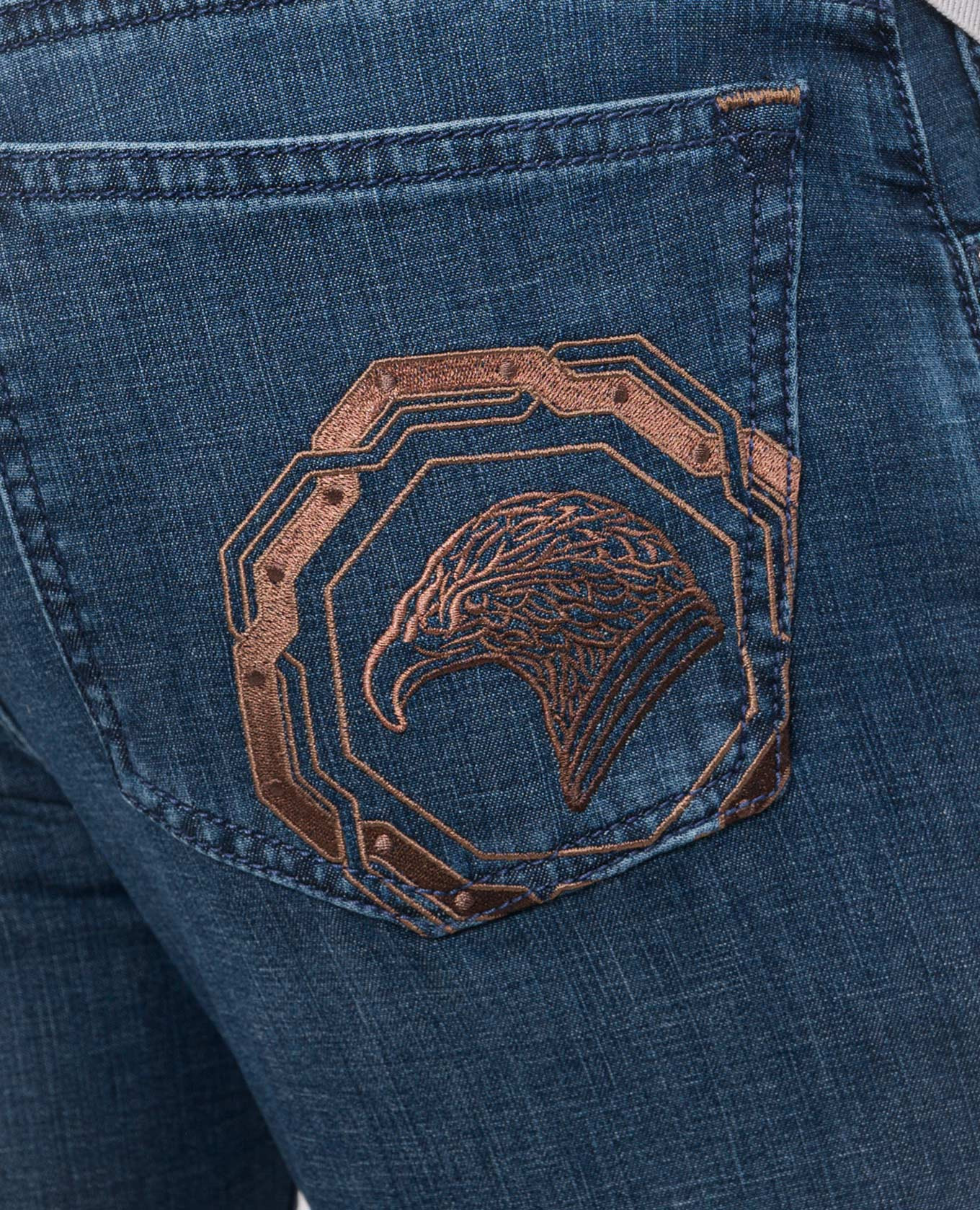 Blue jeans with embroidered emblem Stefano Ricci
Blue jeans with embroidered emblem Stefano Ricci
