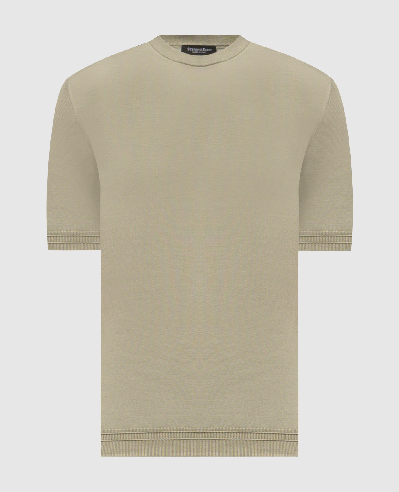 Khaki silk T-shirt with logo embroidery Stefano Ricci
Khaki silk T-shirt with logo embroidery Stefano Ricci