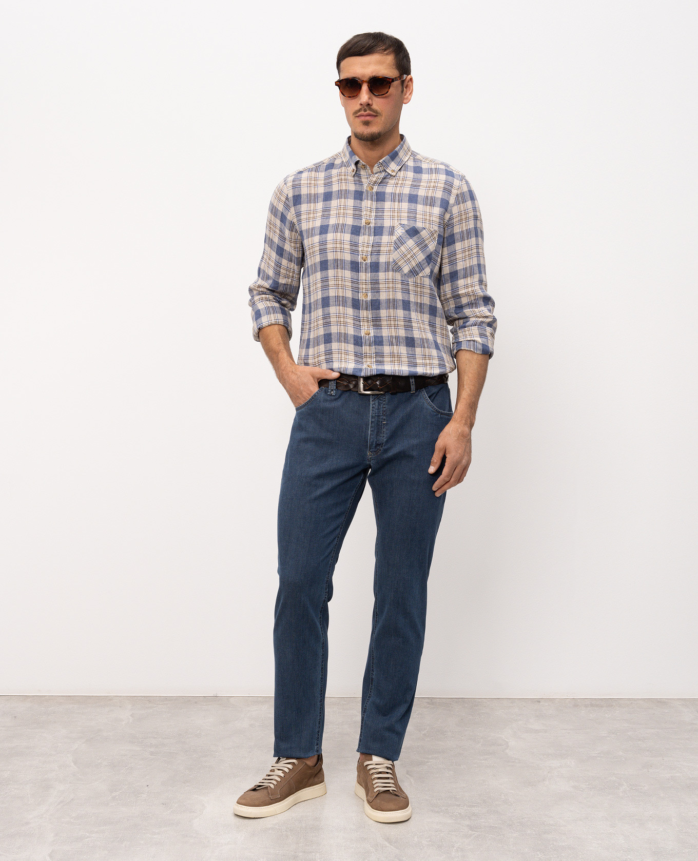 Checked linen shirt Florentino, Beige
Checked linen shirt Florentino, Beige