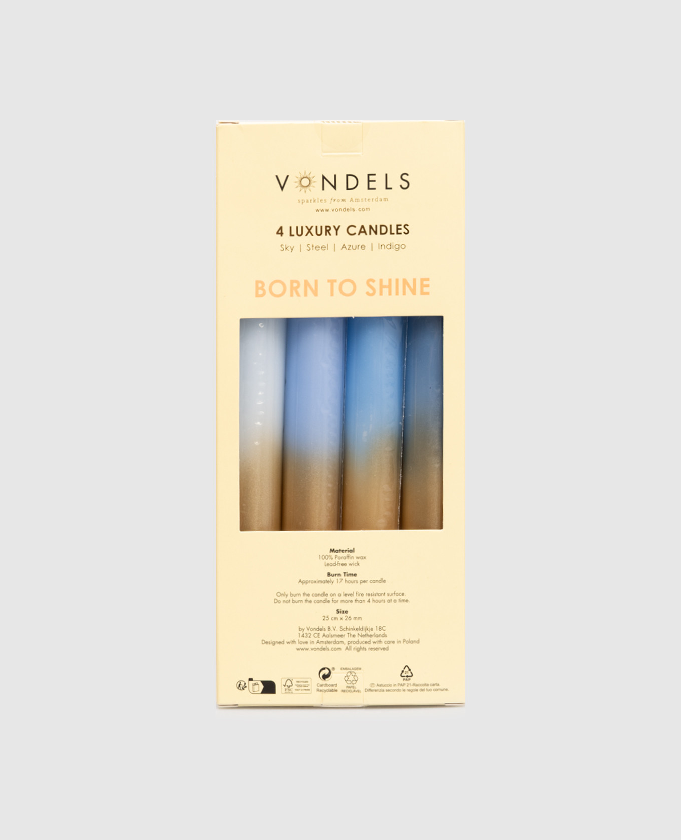 Born To Shine Candle Set Vondels, Light blue
Born To Shine Candle Set Vondels, Light blue